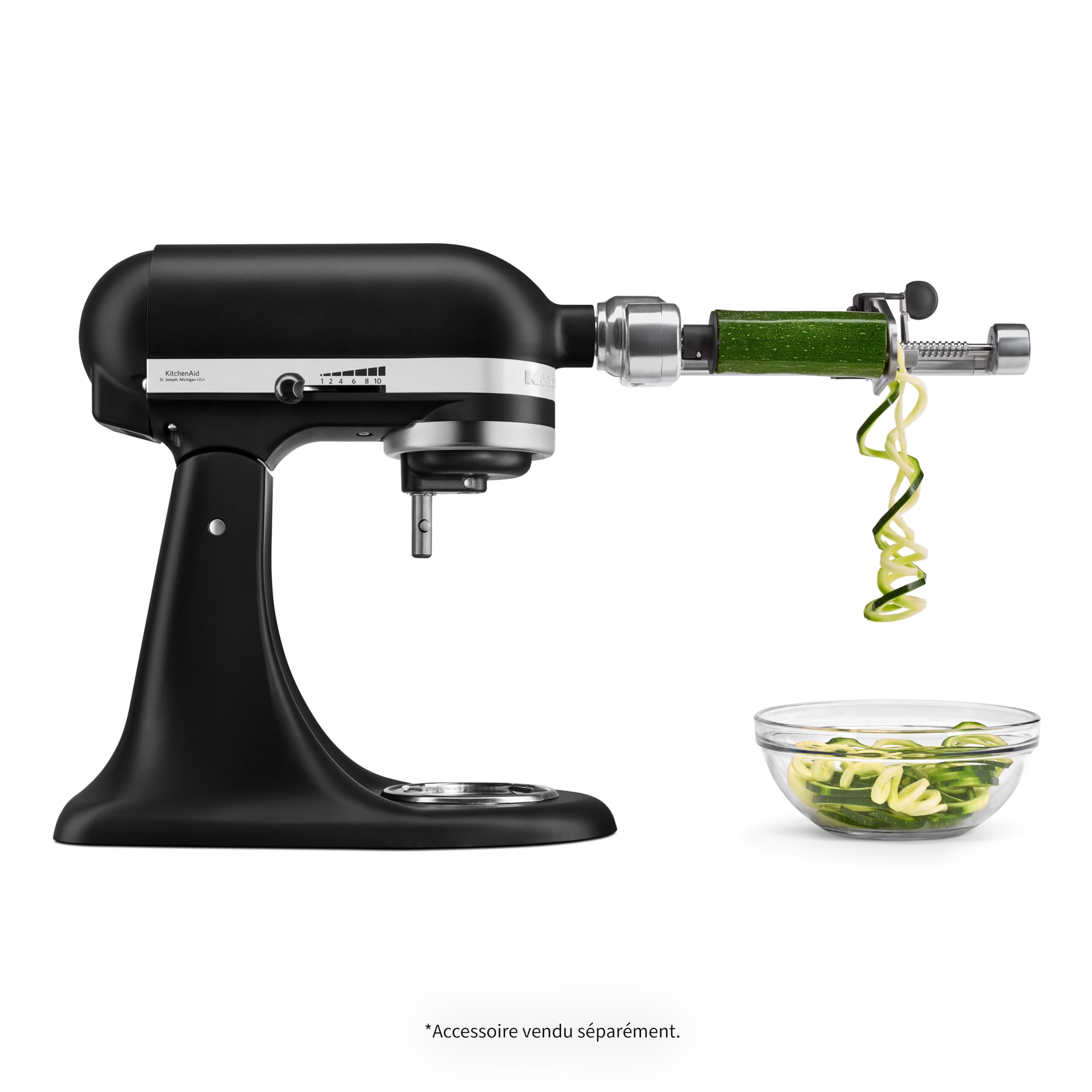 KitchenAid Classic 4,3L Küchenmaschine mit Schwenkkopf, 10 Stufen mit Sanftanlauf, Flachrührer, Knethaken & Schneebesen, Planetenrührwerk, 59 Schüsselkontaktpunkte, Black Matte