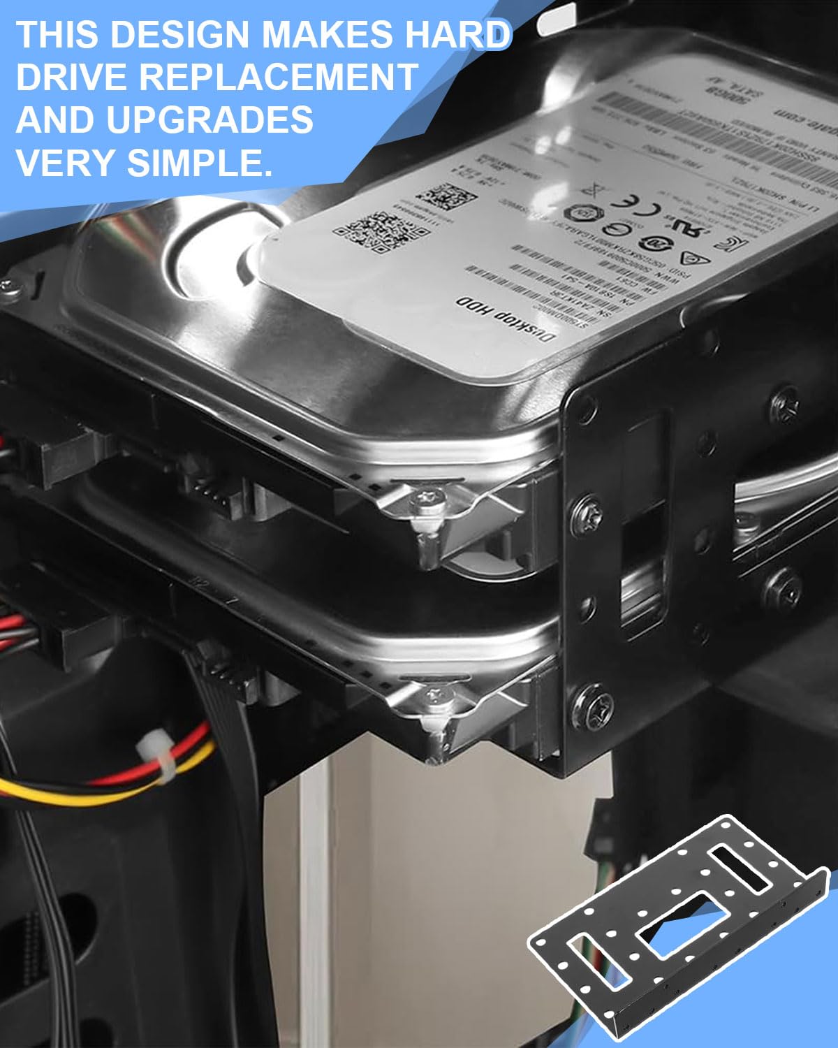 2 pezzi Telaio di Montaggio per Dischi Rigidi da 2,5" Adattatore da SSD a 3,5" Telaio Rimovibile di Montaggio Staffe Guide Incluse Viti