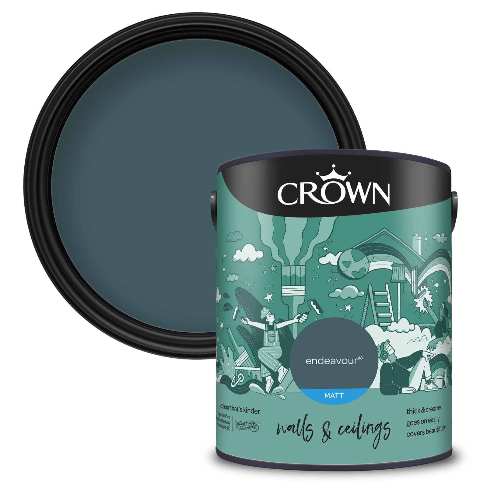 Crown Endeavour Matt Emulsion Paint - 5L - Walls and Ceilings