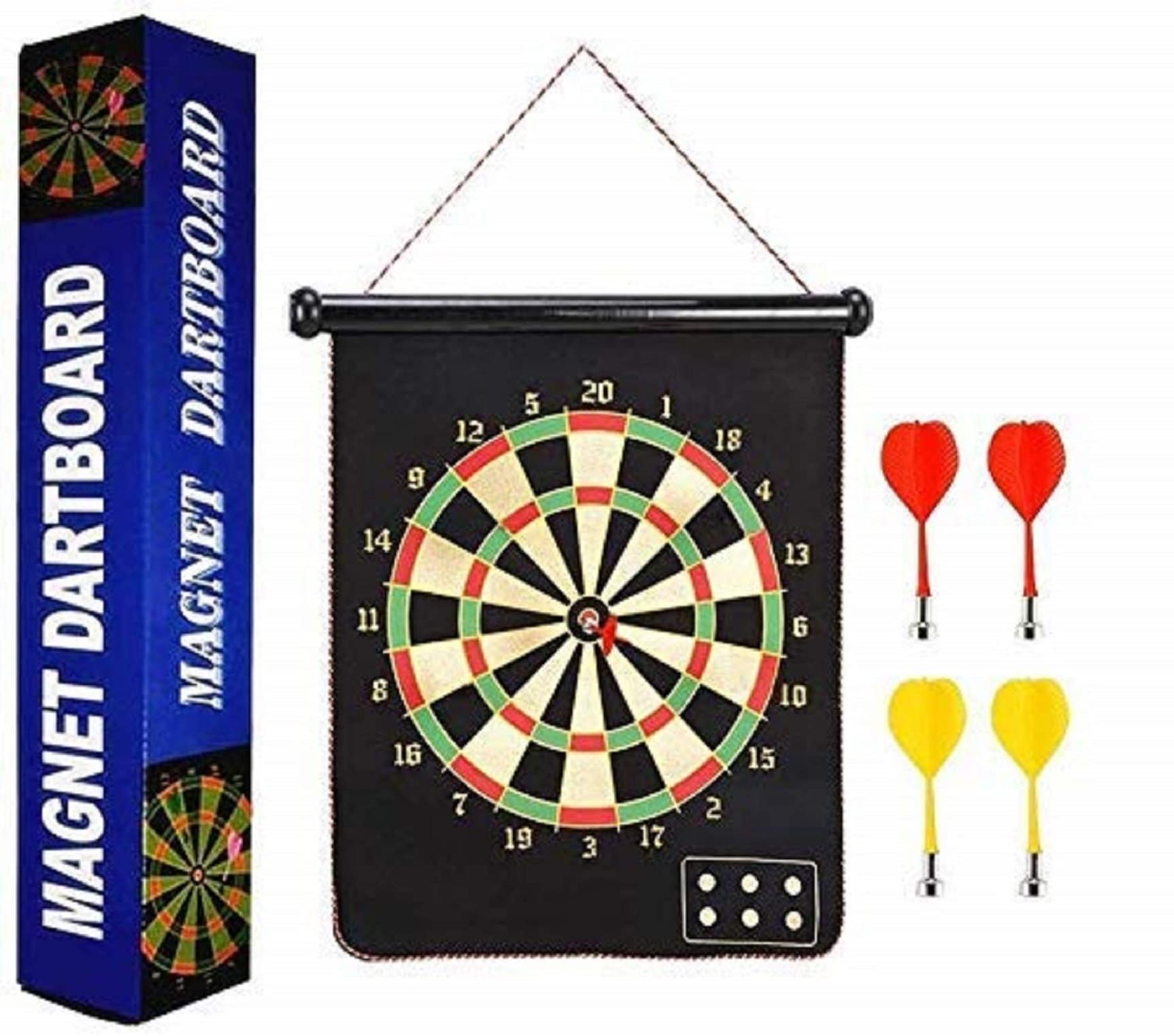 Trade Globe Dart Magnetic - Magnetic Darts Board Game Set - Magnet Boards Replacement for Kids and Big Teens and Adults - Safety with Small Arrows, 15 inch, Easy to Hang Anywhere
