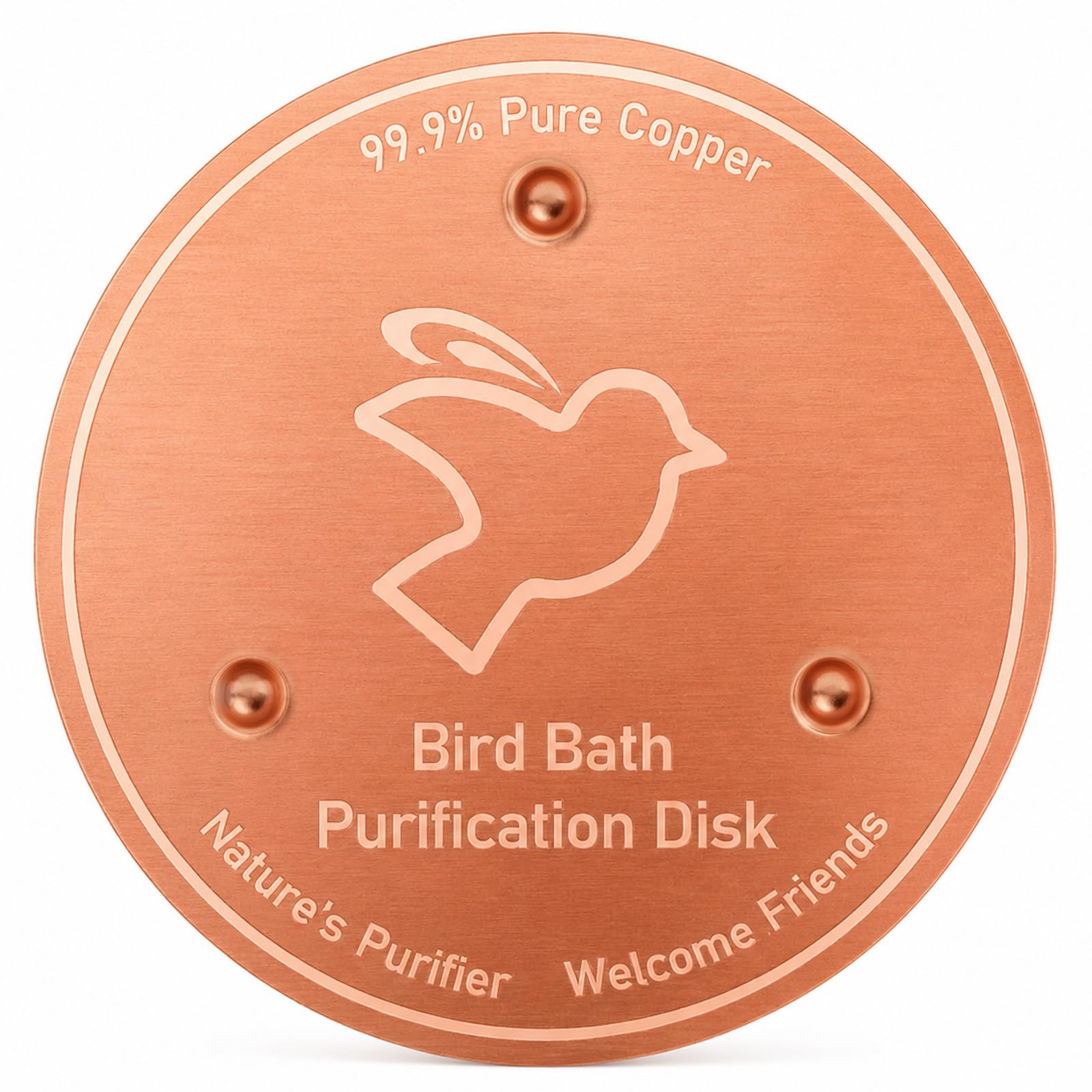 Limiebllu Bird Bath Copper Disk 99.99% Pure Copper Disc Birdbath Cleaner