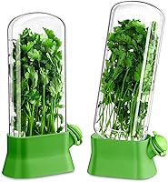 Baderke 2-Pack Herb Saver Pods - Refrigerator Herb Keeper for Cilantro, Parsley, Asparagus - Keeps Fresh 3 Weeks (Green)