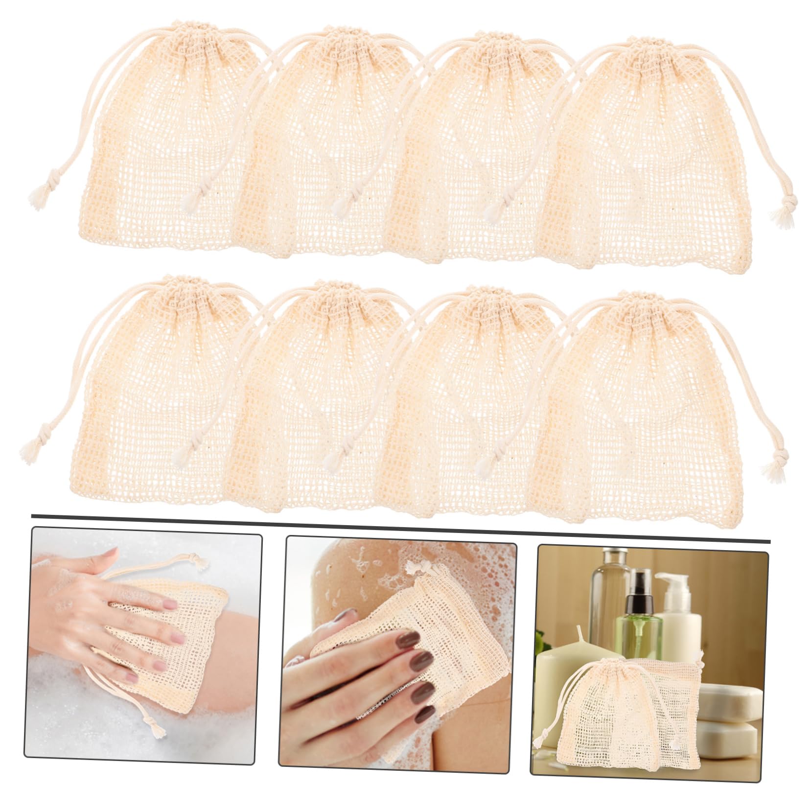 40 Stk Aufbewahrungstasche für Seife Netz-Aufbewahrungstasche Badezimmer-Seifenbeutel seifen halterung soap holder Mesh-Taschen Blasen machen Maschen Bettwäsche aus Baumwolle