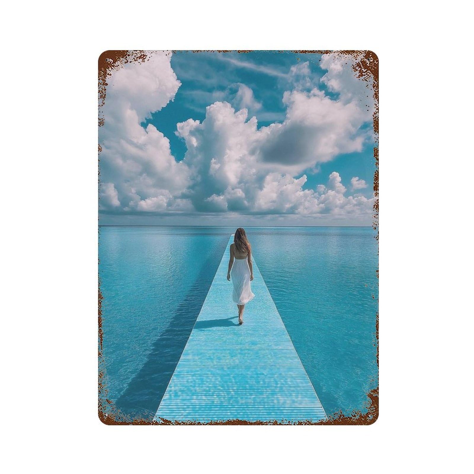 xiaoxiaoshen Maldives, Photography Prints Wall Decor Art Metal Tin Poster Modern Home Decor Art Home Bar Shop Decorations Vintage Sign 40x30cm