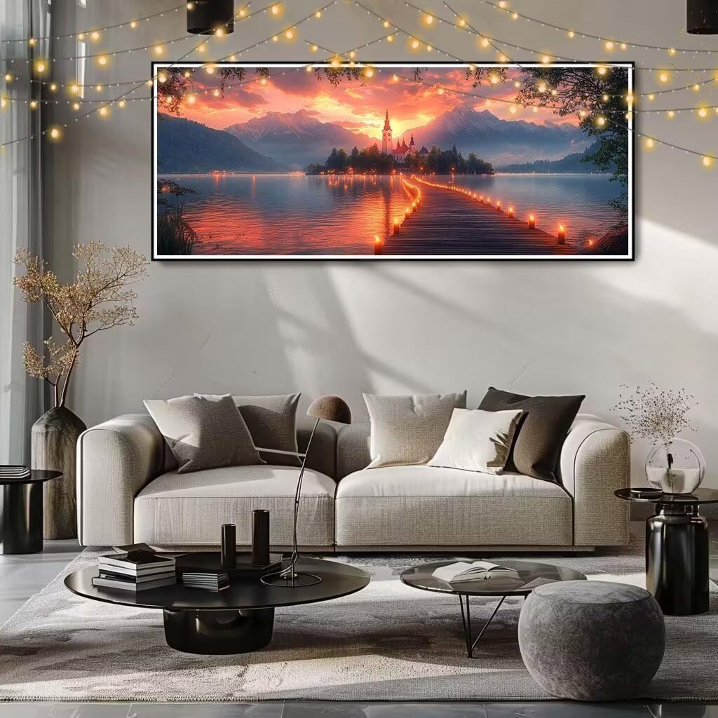 5D DIY diamentowe malowanie pełny zestaw, molo, zamek obrazy do malowania diamentami, mozaika, hobby dla dorosłych, tworzenie diamentowych kryształowych obrazów artystycznych do dekoracji domu 80 x