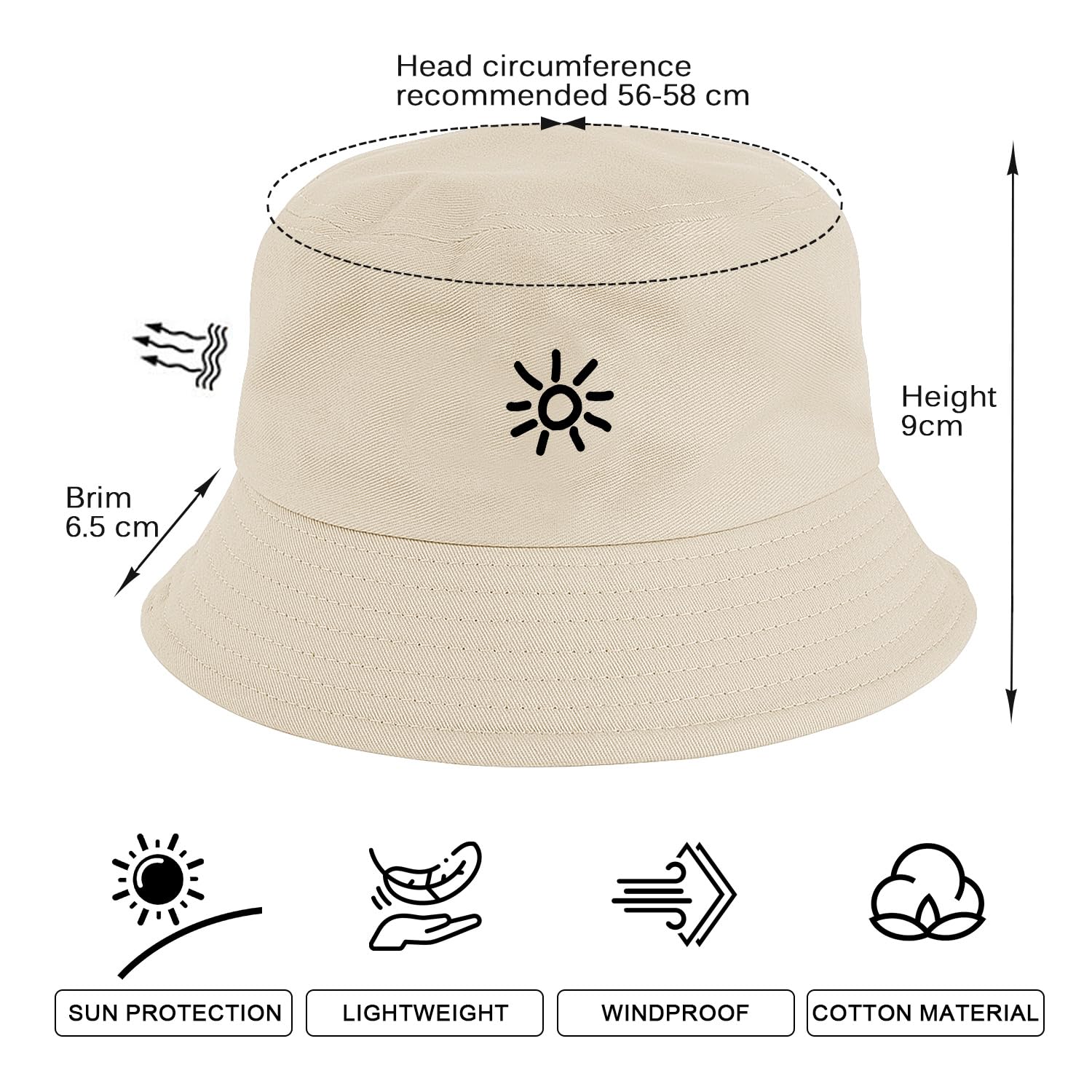 Nadeer Gorro de Pescador Mujer Sombrero de Pescador Plegable Sombrero de Cubo Algodón Bucket Hat para Hombre Unisex Verano Senderismo al Aire Libre