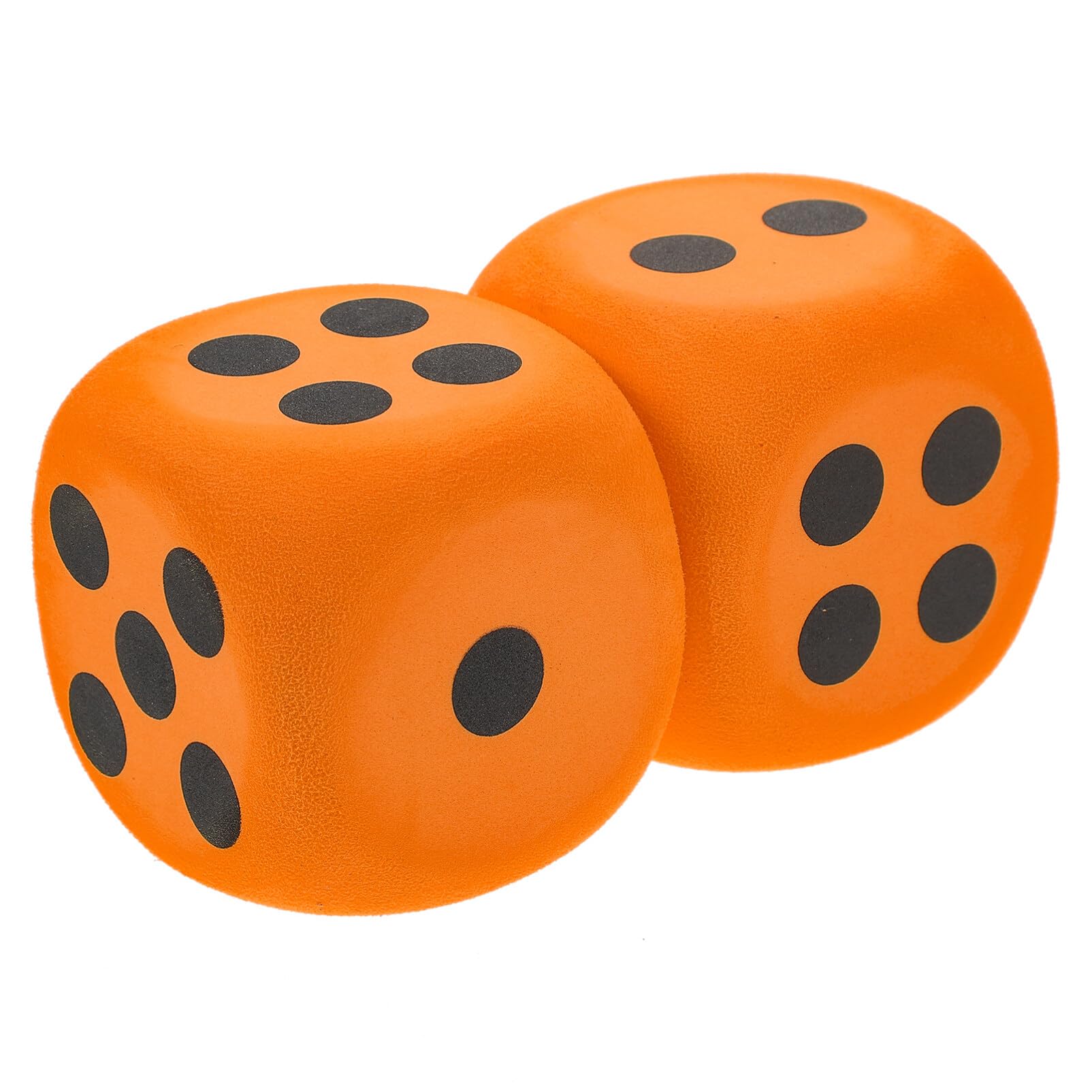 Toyvian Large Foam Dice 3.15 Inch 2-Pack Portable Party Game Dice Props for Family Fun and Teaching, Orange, Medium - Image 3