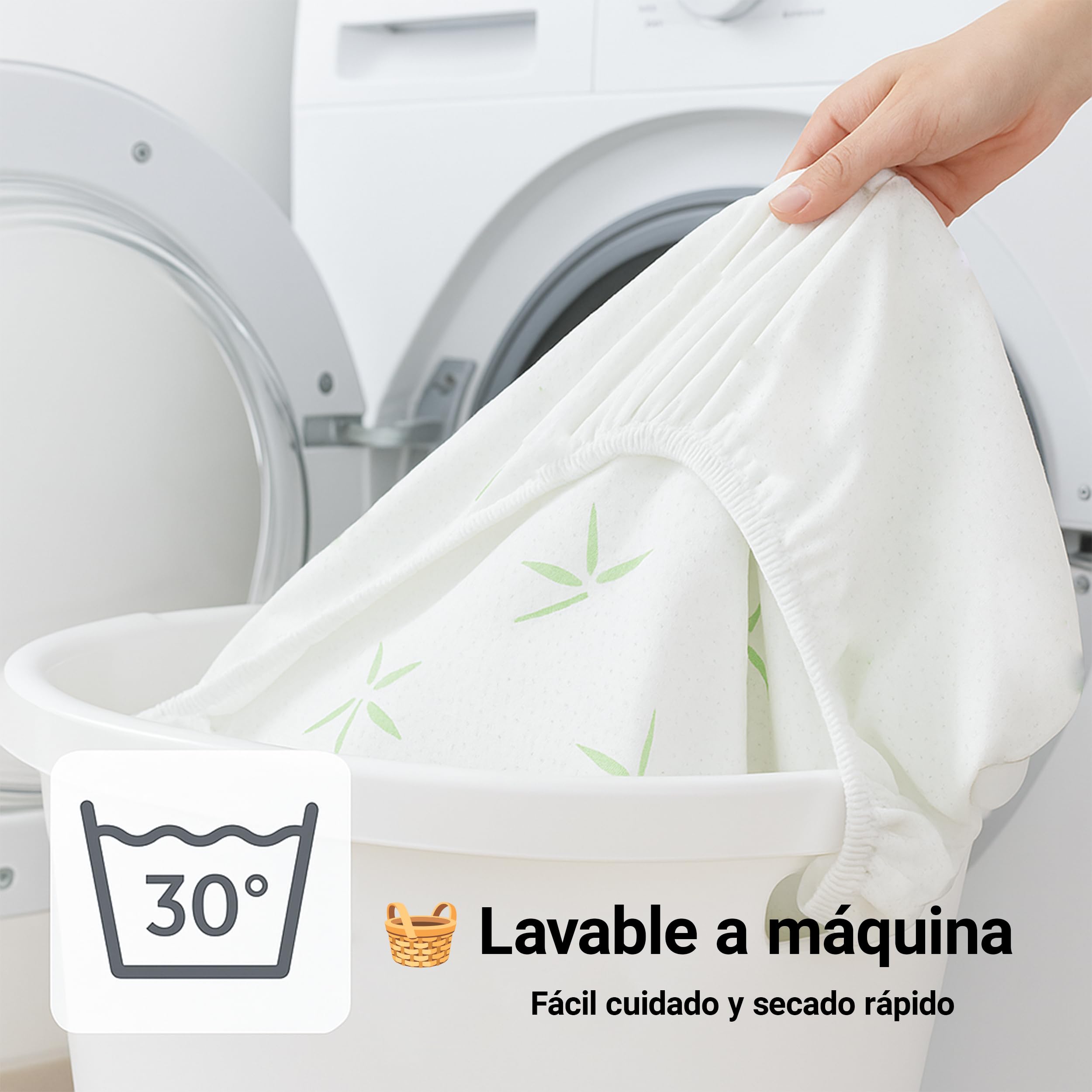 Protector Colchón Bambú Impermeable - Cubre Colchón Transpirable y Suave - Funda Colchón Ajustable hasta 30cm - Cama 90x190/200cm - Fibra de Bambú y Viscosa Premium, 2 Unidades