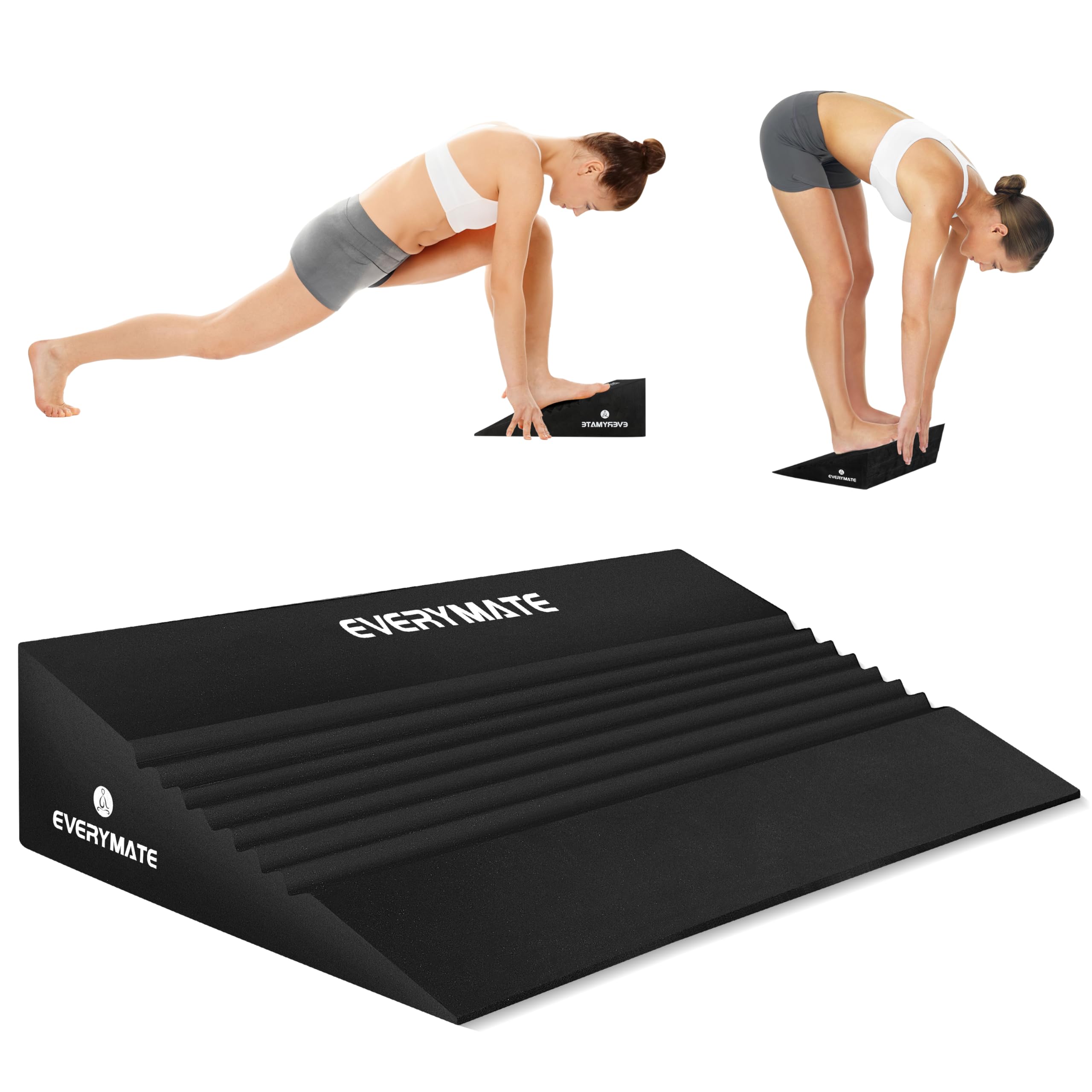EVERYMATE Squat Wedge, Squat Wedge Block, Squat Wedges Weightlifting, Calf Stretching, Slant Board for Squats, Heel Elevated Squat Wedge, Knees Over Toes Squats, Calf Wedge Stretching Block-image-7