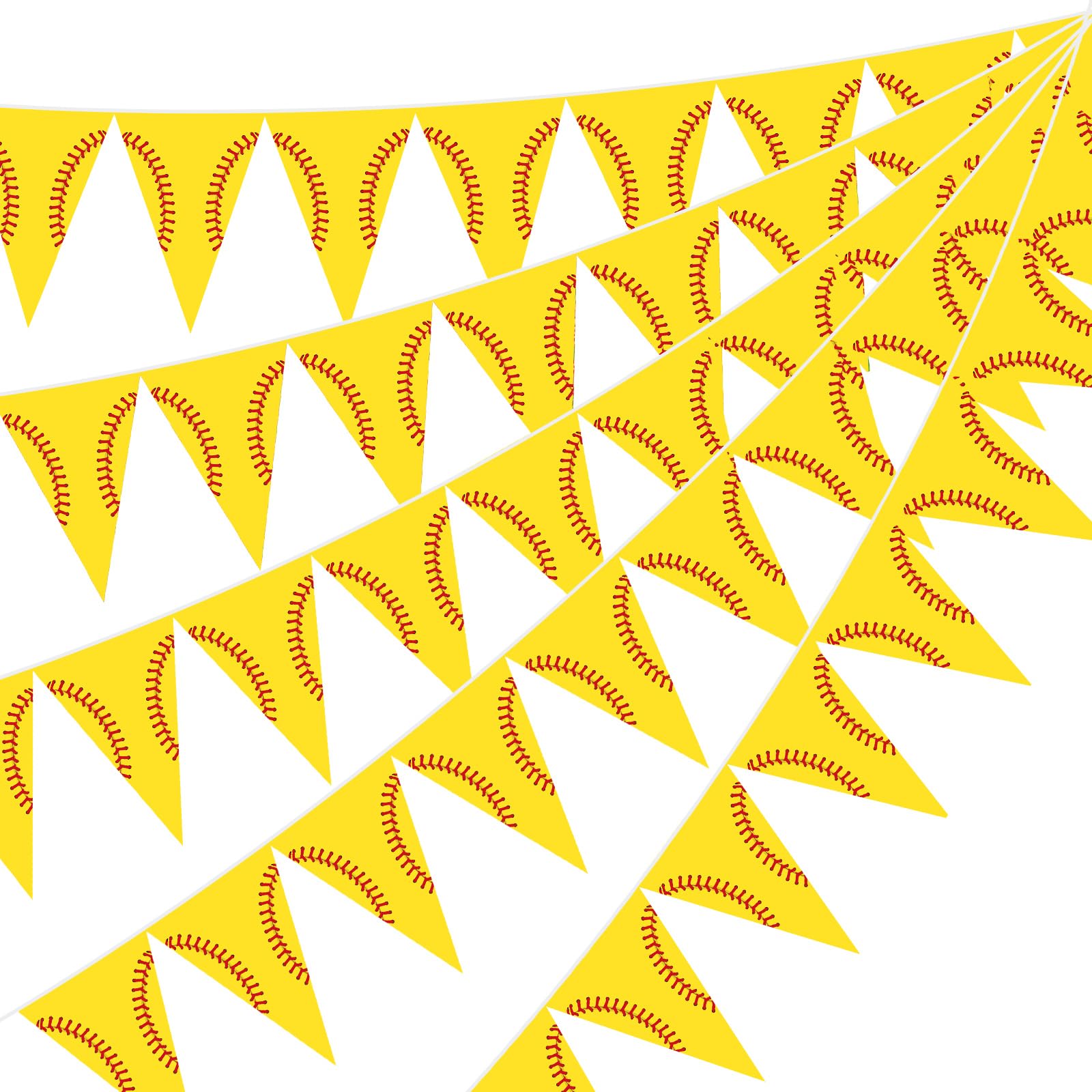 Jetec 5 Pcs 49 Ft Softball Party Decorations Pennant Banner Pre-Assembled Sport Triangle Flag Bunting Garland for Softball Birthday Party Supplies