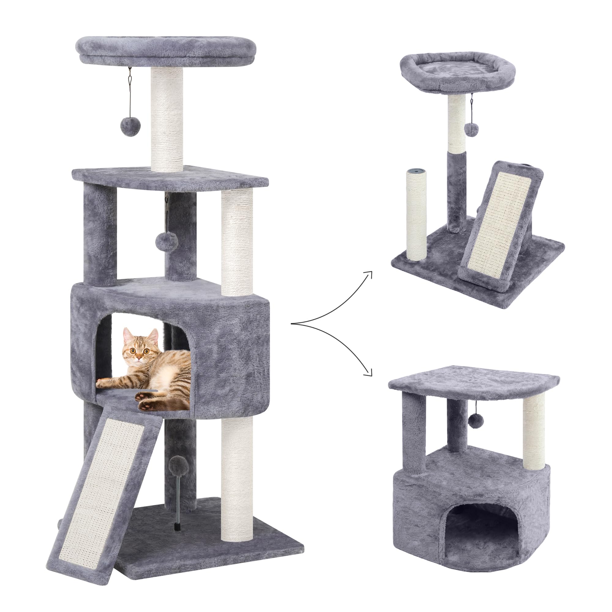 Pit the Massive Dog コンランACTUS vitra Amazon.com : FourFurPets 43.8in 3-Tier Modern Cat Tree Tower Condo
