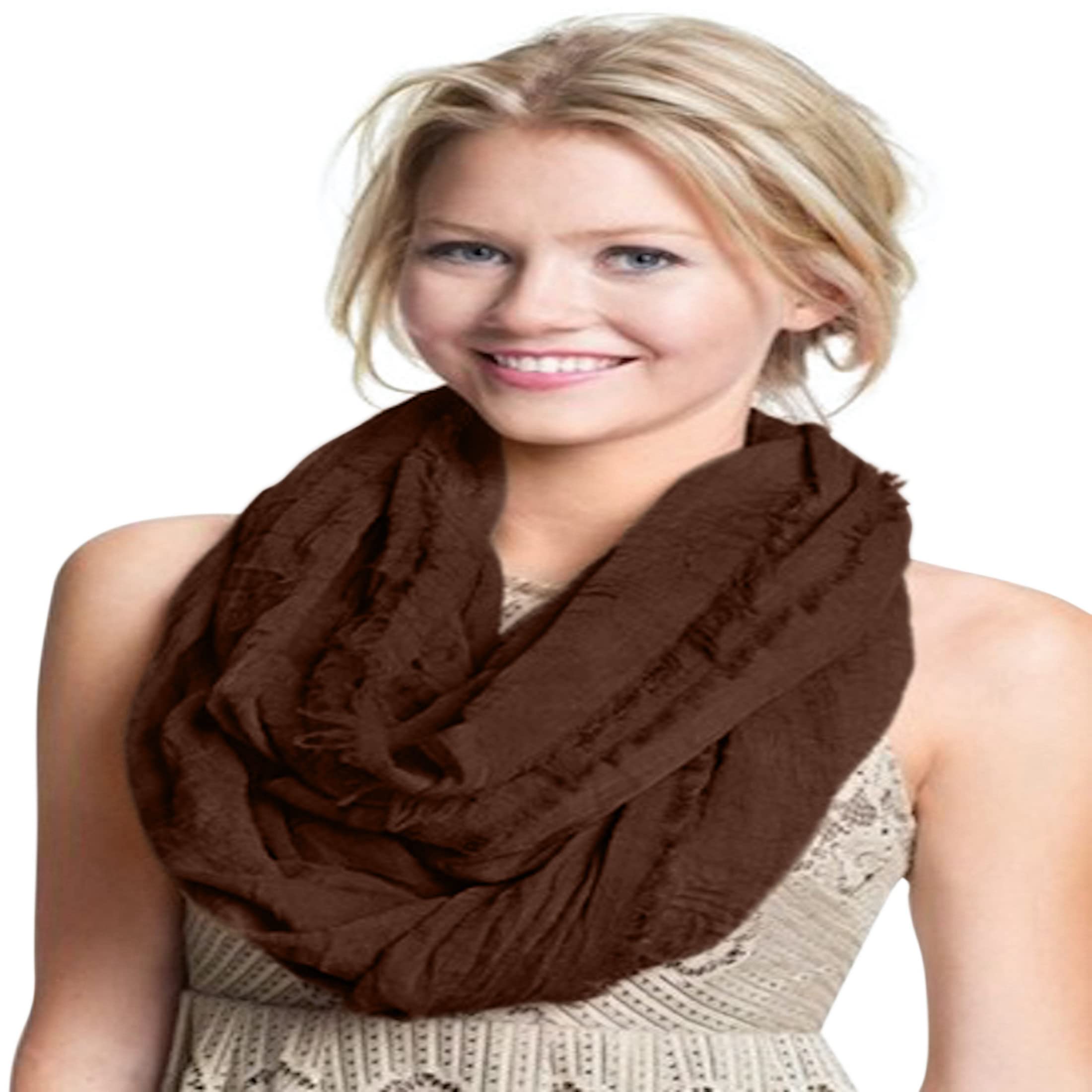 Cj Apparel Women's Dark Brown Mobius Infinity Scarf Snood Cowl Tube Shawl Seconds *New*(Size: One Size)
