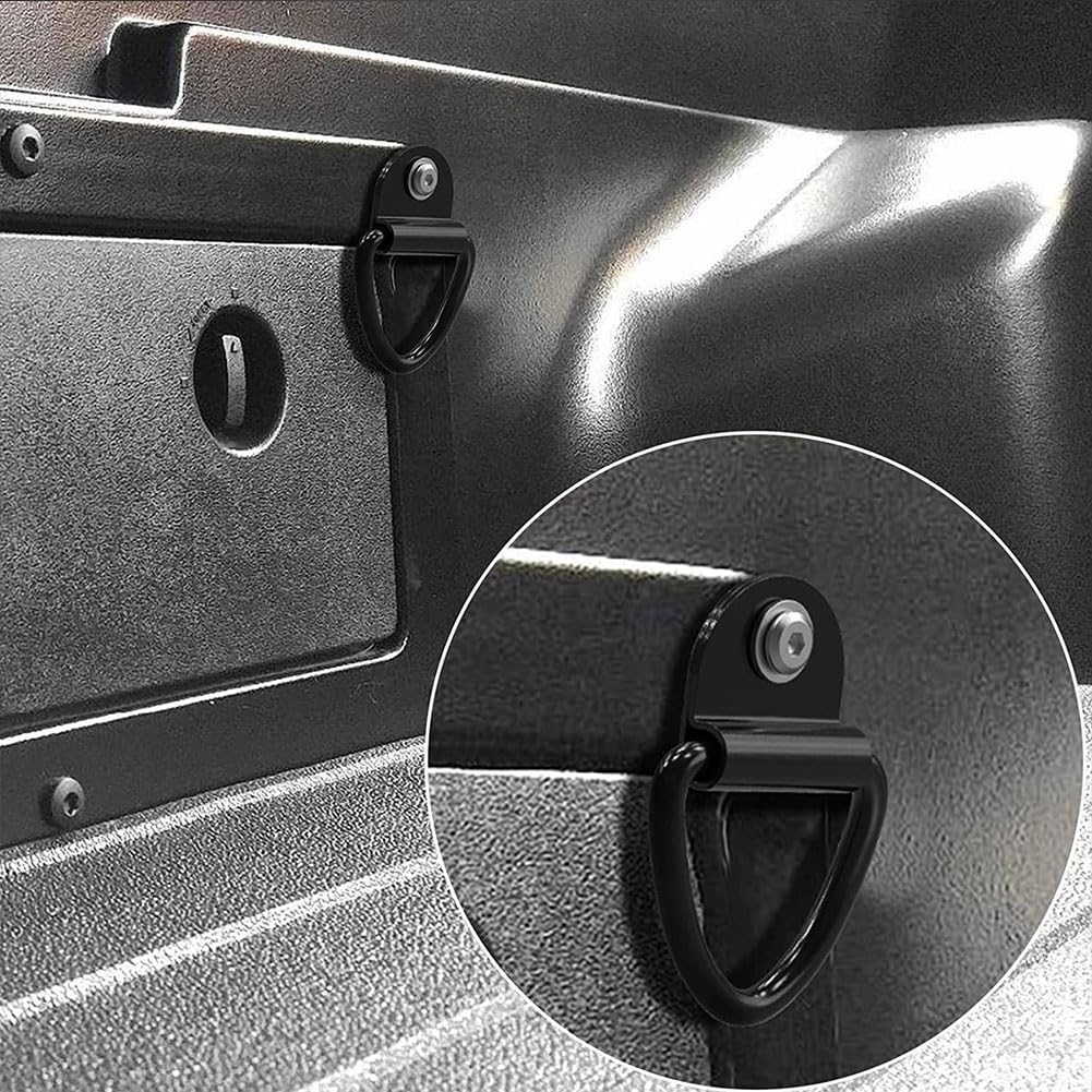 Kotwy mocujące do ładunku, 4 szt. D-Type Stal węglowa Stały Pierścień do ciągnięcia do przyczepy, odbioru, magazynu, haków ładunkowych, czarna stal wytrzymała, akcesoria do przyczep