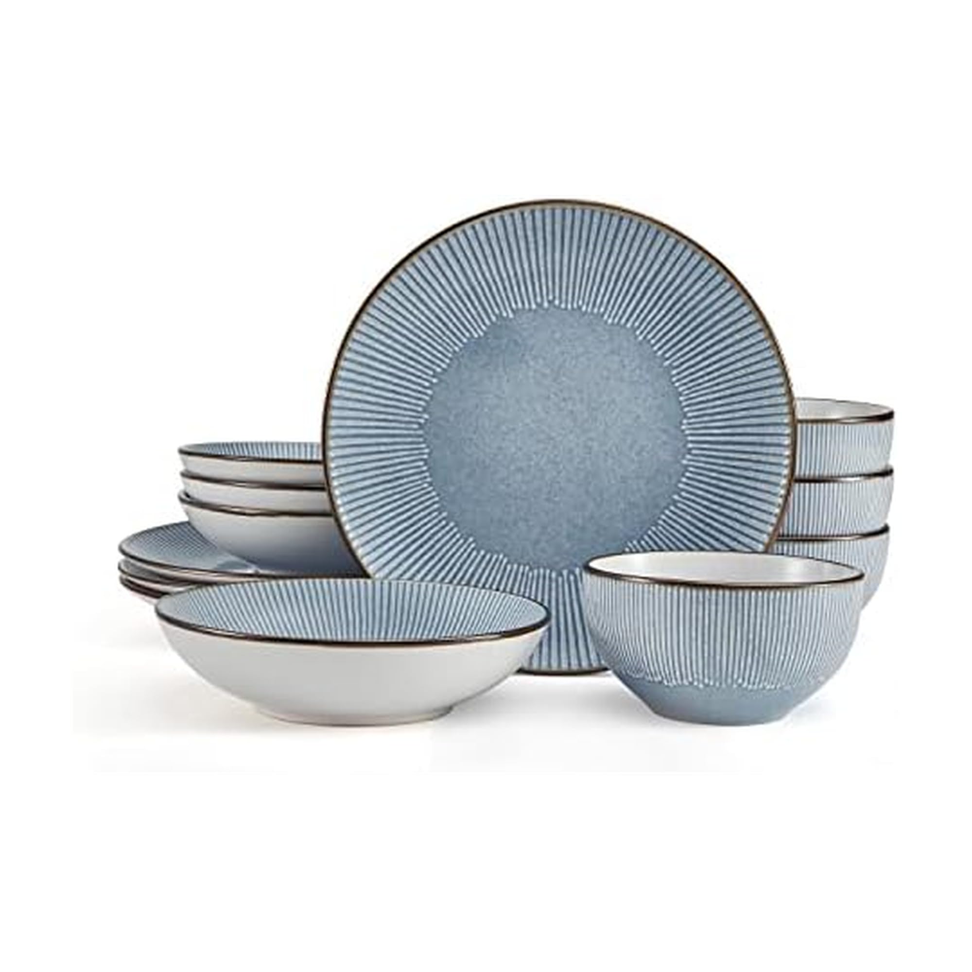 Pfaltzgraff Arlie Blue 12 Piece Dinnerware Set, Service for 4, Blue
