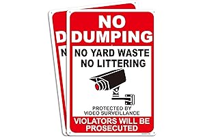 Preemptive Deterrence: "No Dumping" Vigilance with 2-Pack Video Surveillance Signs