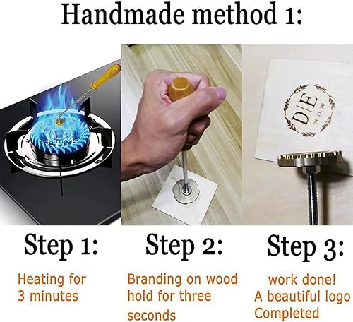 Miniatura 2 de Hierro de marca para madera, hierro de marca personalizado para madera, cuero, sello de marca para carpintería, hecho a mano por diseño (1.5 x 1.5