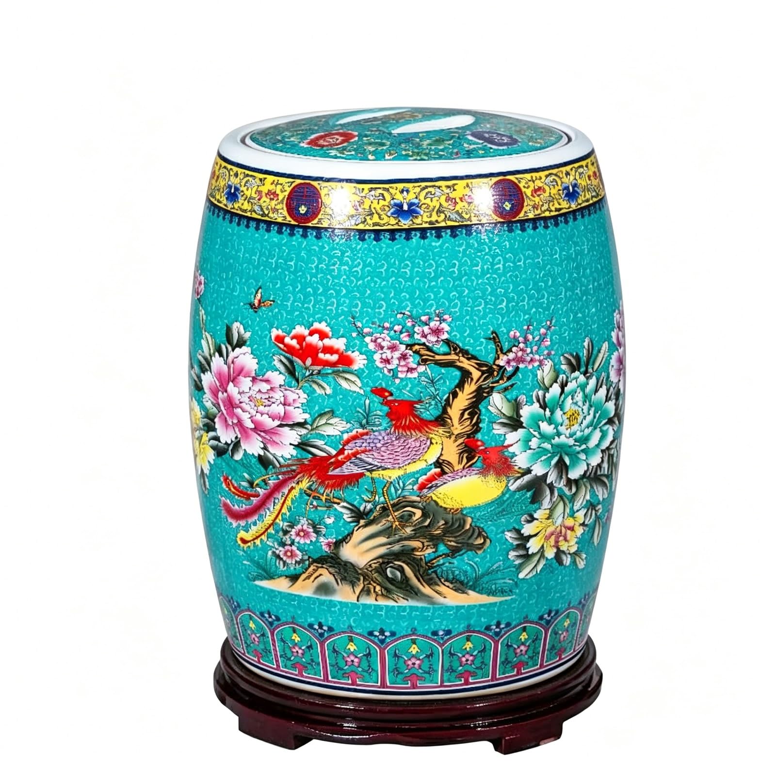 NEONMAN Large Ceramic Rice Jar with Airtight Lid – Vintage Grain Storage Container for Household Kitchen, Ideal for Rice, Grains, Flour, Sugar & Dry Goods(Blue,10kg)
