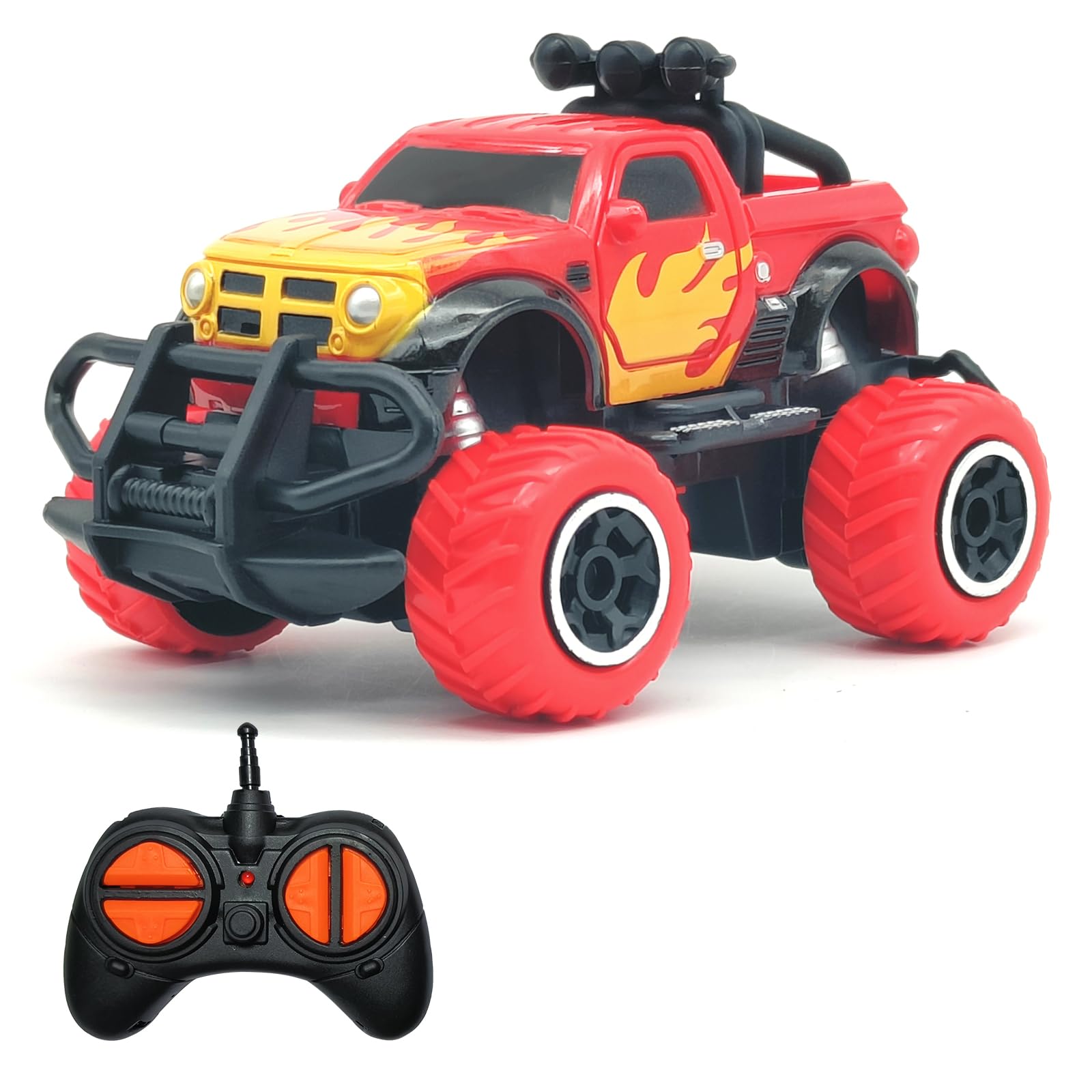 Pup Go Mini Monster Truck Auto RC per Bambini 3-8 Anni, Macchina Telecomandata Veloci Fuoristrada, Macchinina Radiocomandata Elettriche, Giocattolo Regalo Natale Compleanno per Bambino Bambina, Rossa