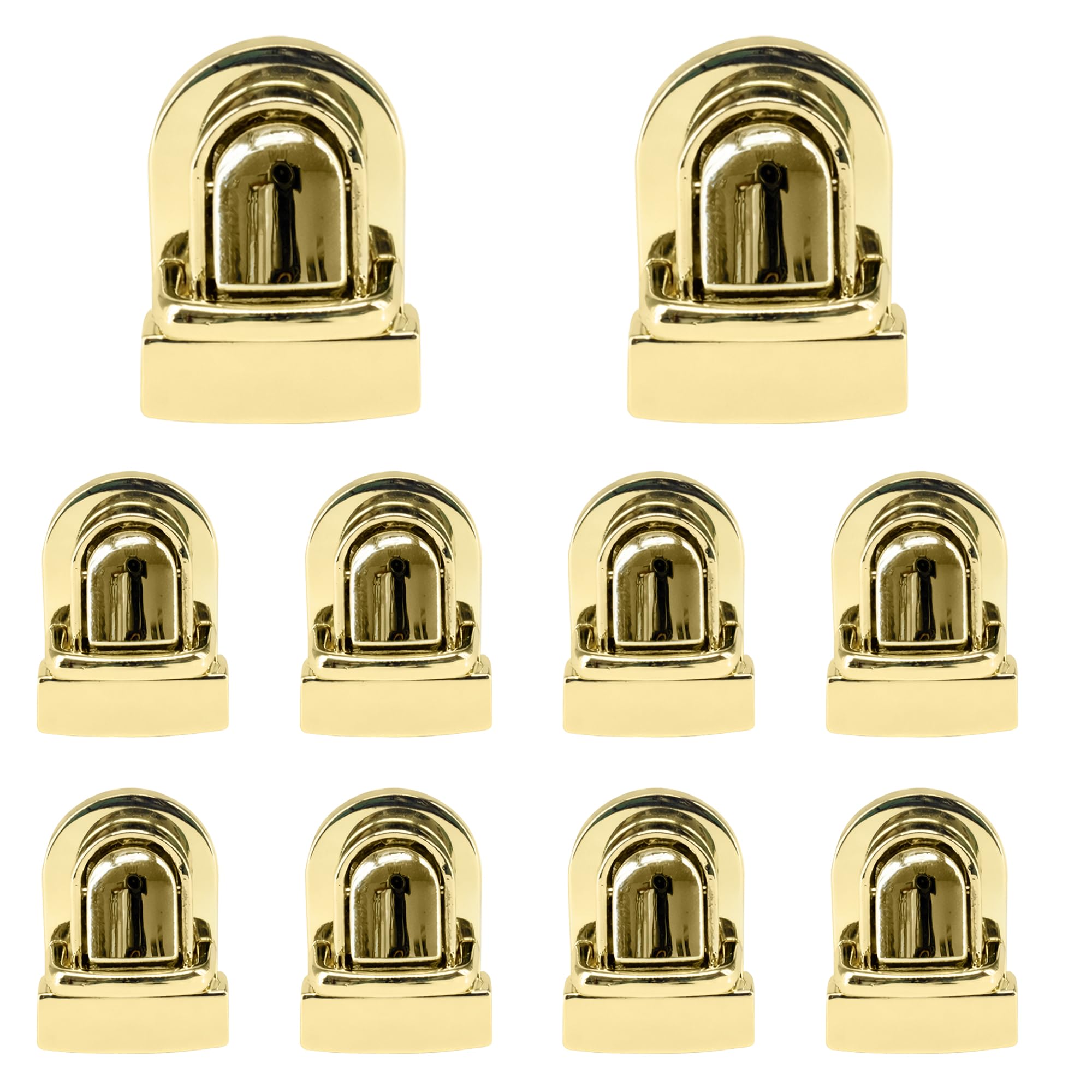 Trimming Shop Catch Tuck Lock Clasp Buckle Purse Closer Thumb Lock for Leather Bag, Purse, Handbag, Scrapbooking, Art & Craft, DIY Projects, Gold, 31mm x 25mm, 10pcs