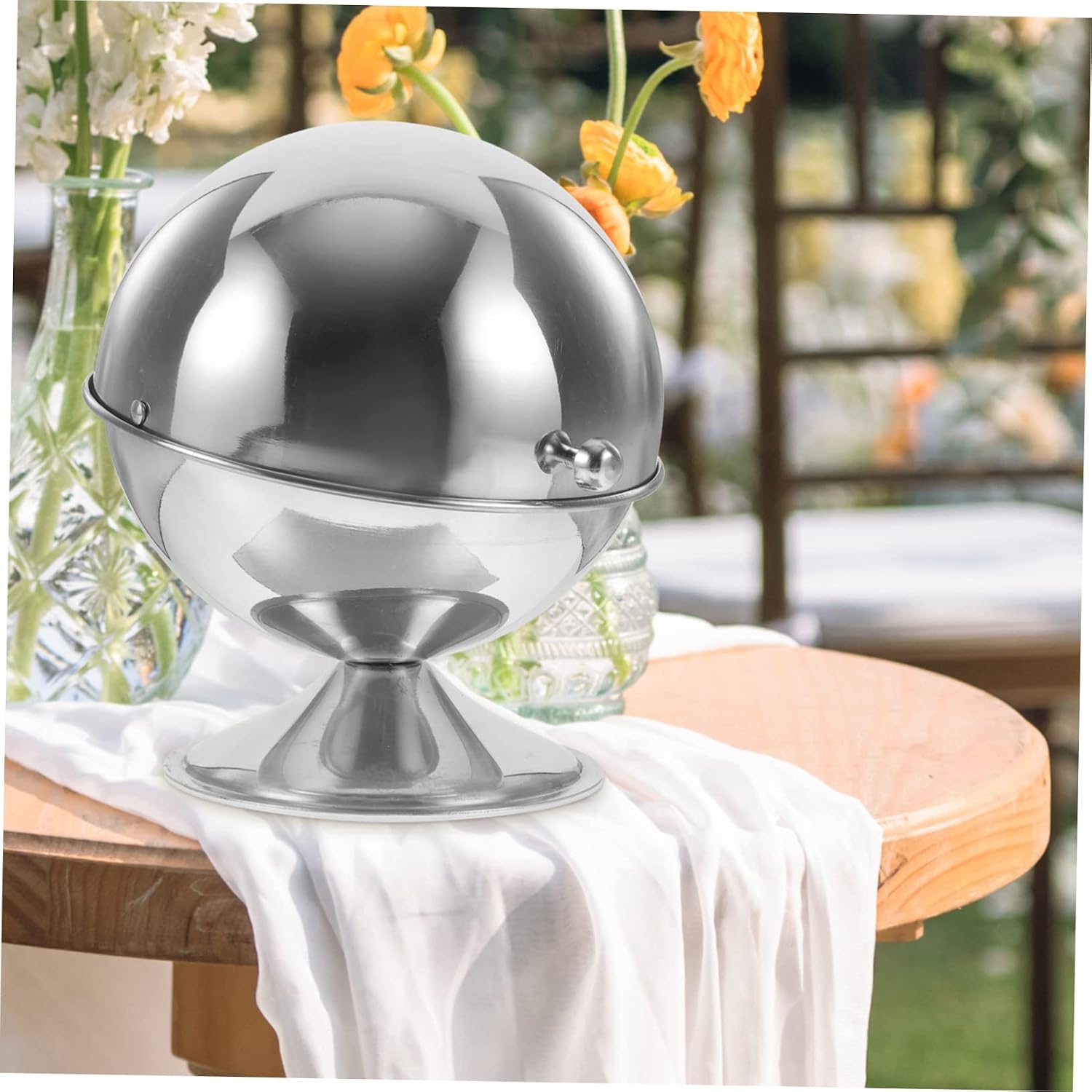 Cabilock Stainless Steel Sugar Bowl with Roll Top Lid Seasoning Jar for Sugar Candies and Use Condiment Container Smooth Surface Easy to Clean Moisture and