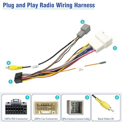 Miniatura 3 de Arnés de cable de radio ISO de 16 pines a conector estéreo de 20 pines de repuesto para Mitsubishi Lancer Outlander Pajero Mirage Android Radio