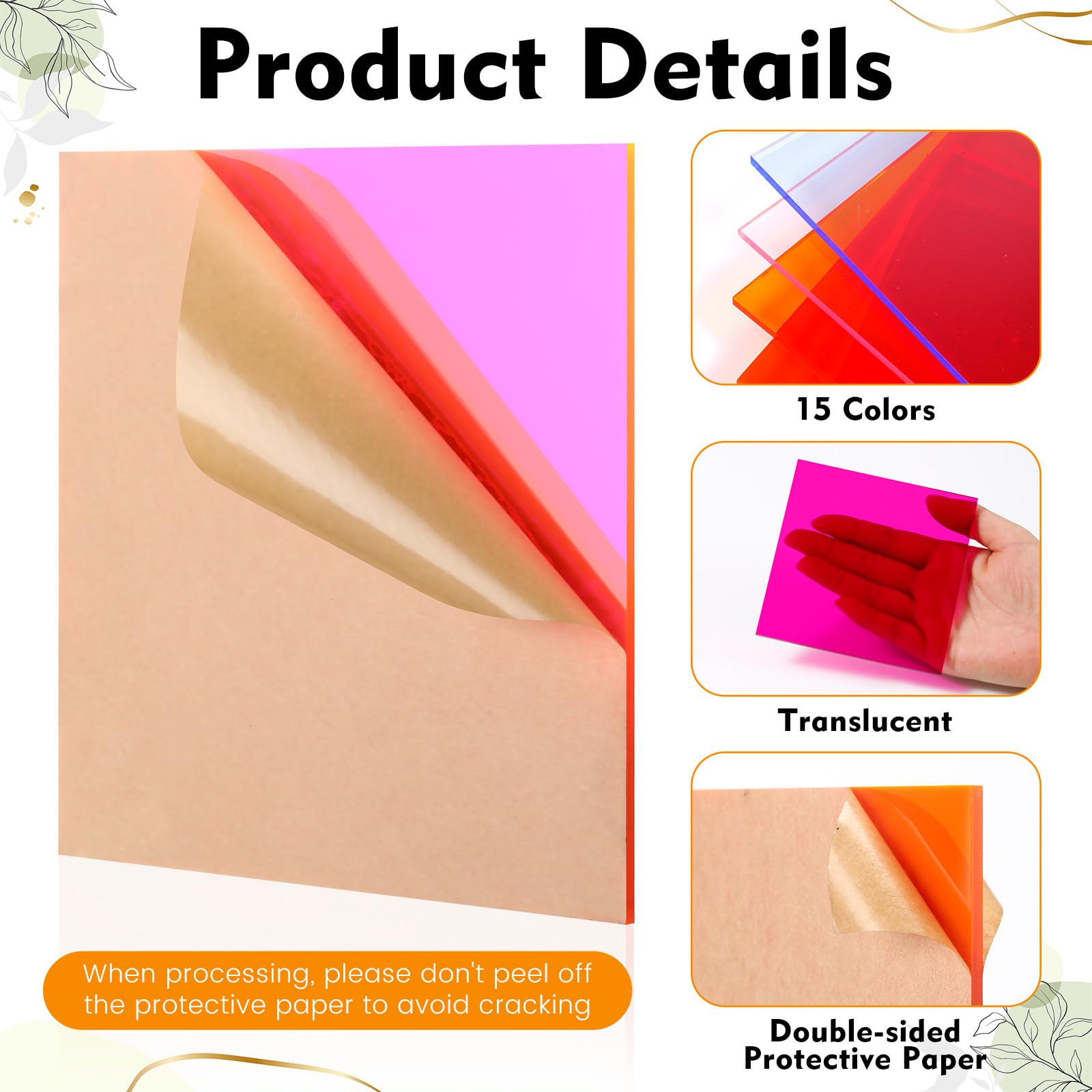 Colorful Acrylic Sheets - 30 Pack -4