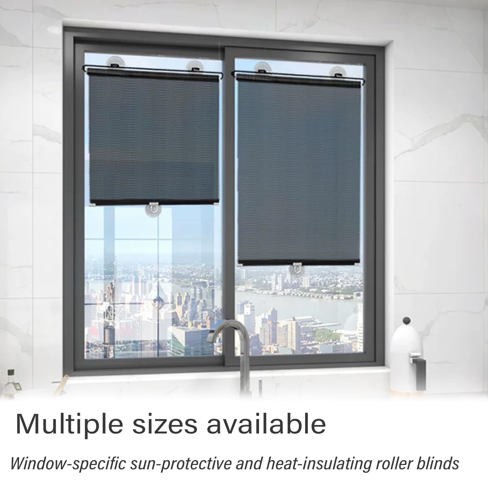 80x200cm Persiana Enrollable para Ventana con ventosas,Estor Enrollable Blackout Sin Taladrar,bloquea Rayos UV,Estores Temporales Sombra Térmica, para Solarium Oficina Coche