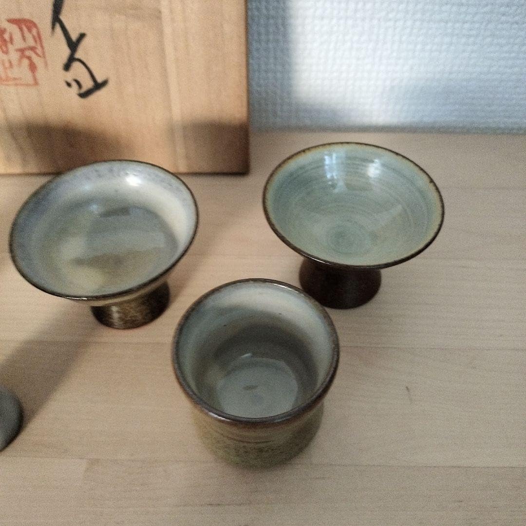 Amazon.co.jp: 三浦小平 お猪口 酒器 人間国宝 小平窯 朱泥 銘々 盃 共
