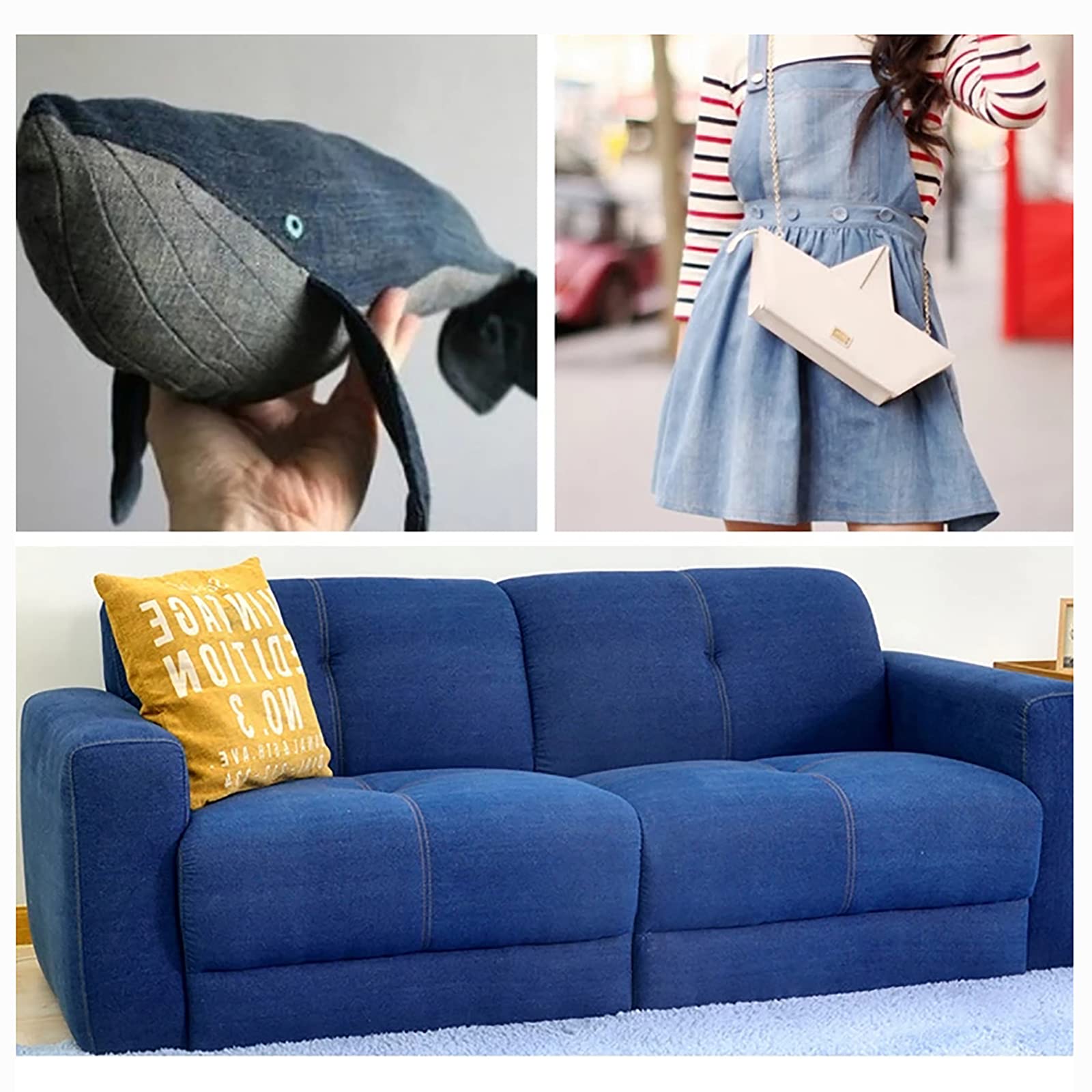 Tkanina dżinsowa bawełna, niebieskie tkaniny dżinsowe, materiał do szycia, gruba tkanina do dżinsów, t-shirtów, szortów, patchworku, DIY