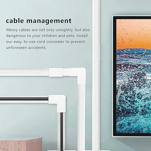 Miniatura 4 de One-Cord Channel Cable Concealer - -03 Cord Cover Wall Cable Management System - 125 Inch Cable Hider Raceway Kit