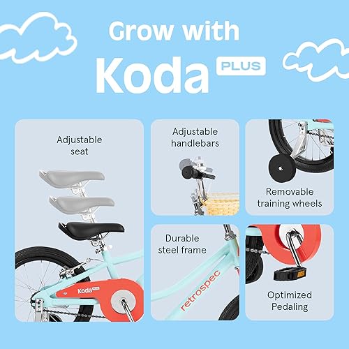 Miniatura 5 de Retrospec Koda Plus Kids Bike for Boys &amp; Girls Ages 2-6 Years - 12, 16 &amp; 20" Children's Bicycle, Adjustable Seat &amp; Handlebars, Front Hand Brakes,