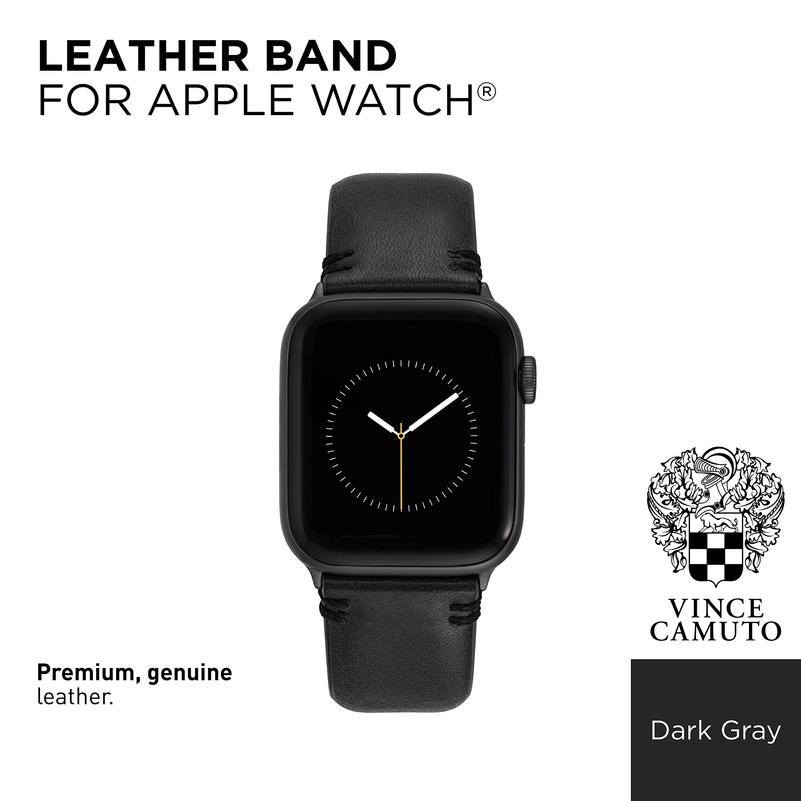 Vince Camuto Bracelet tendance pour Apple Watch, sûr, réglable, s'adapte à la plupart des poignets, gris foncé
