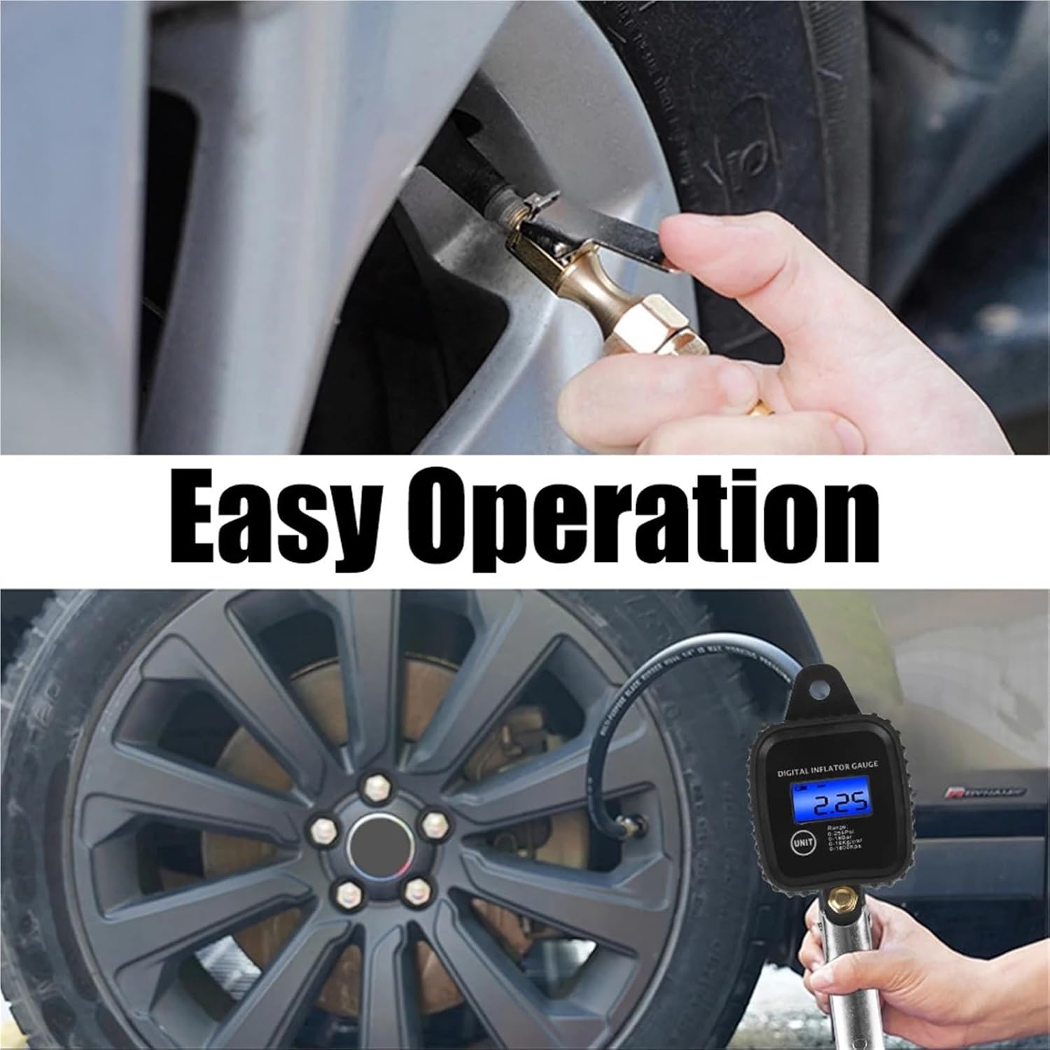 with Inflator Hose Car Tire Pressure Gauge Monitoring Inflation Gun Car Tire Manometro Digital Inflator Gauge
