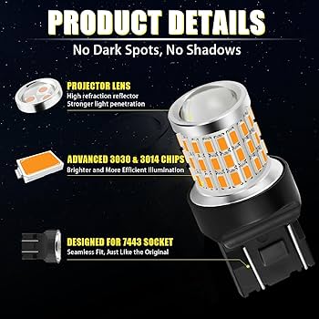 その他 amber Amazon.com: Voltage Automotive (10 Pack) 7443A 7443NA 7443