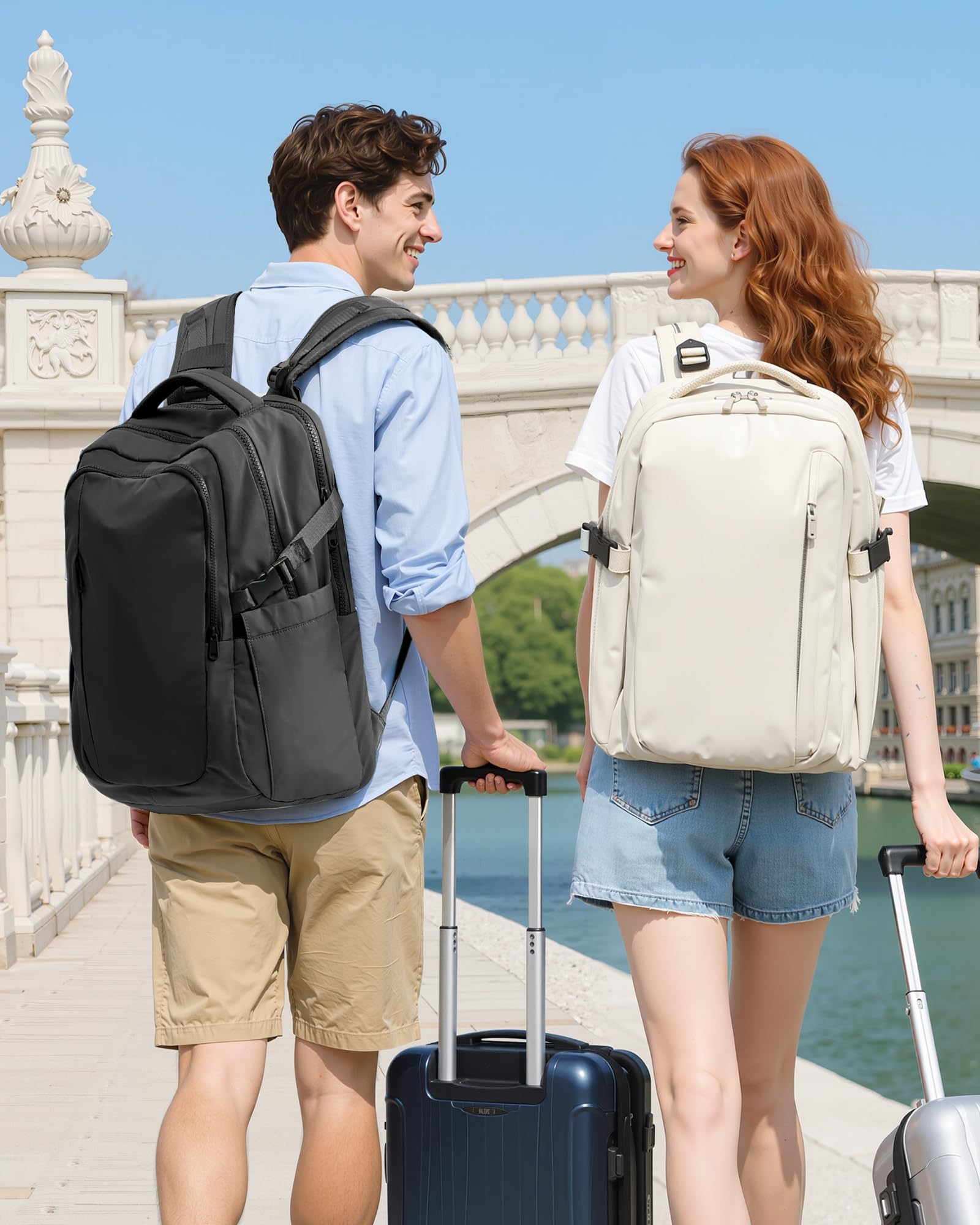 SZLX Zaino Ryanair 40x30x20 Sottovuoto con Pompa Zaino Ryanair 40x20x25 Donna Zaino da Viaggio Wizzair Bagaglio a Mano Uomo per Laptop da 14 Pollici Borse da Cabina 45x36x20 Easyjet con Porta Scarpe