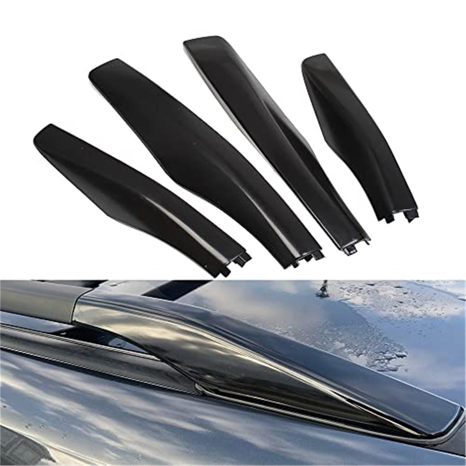 4pcs Black ABS Roof Rack Caps, for Lexus, RX330 RX350 RX400