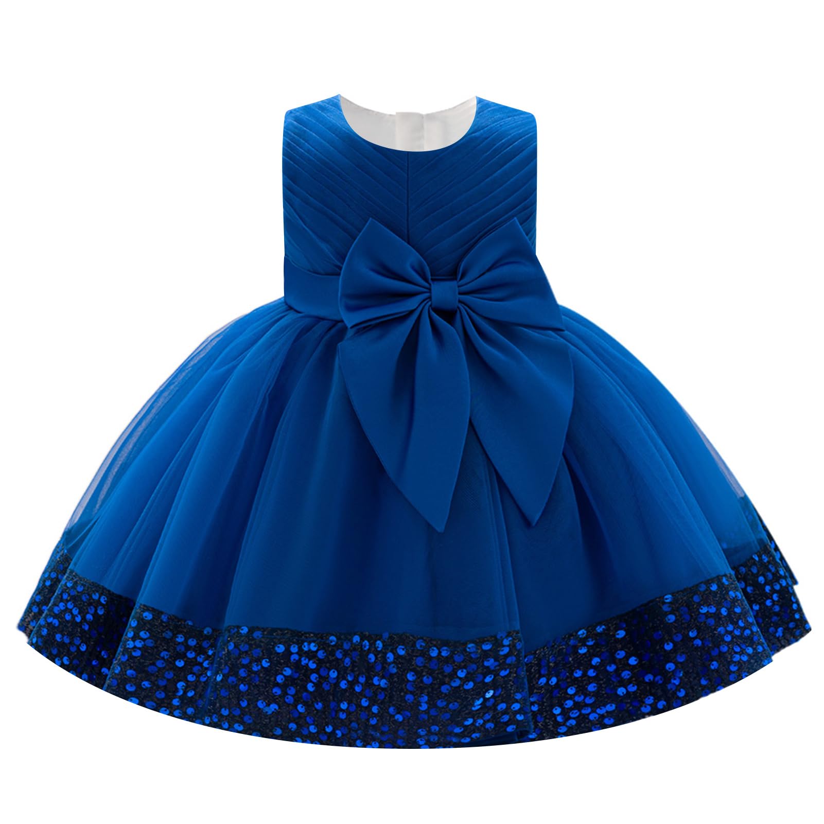 Toddler Baby Flower Girl Dress Bowknot Sequin Tulle Tutu Dresses First Birthday Formal Party Pageant Gown
