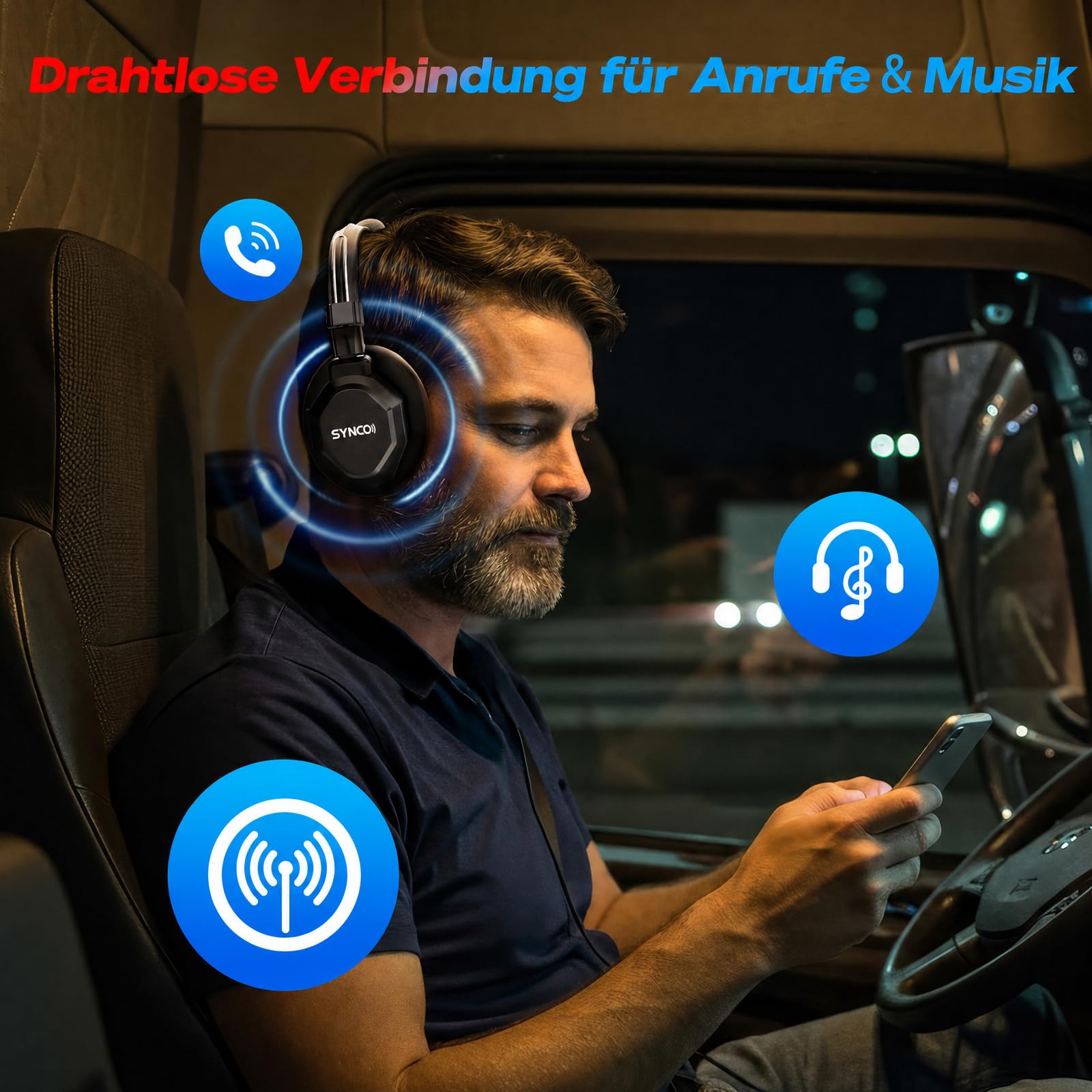 SYNCO XTALK XMax2 Wireless Intercom Headset für Film & Teamwork (2PCS) | 500m/1640ft Reichweite, 2.4GHz Full-Duplex, AEC Rauschunterdrückung, 3.5mm Monitor, 24h Akku, für Baustellen, Interviews