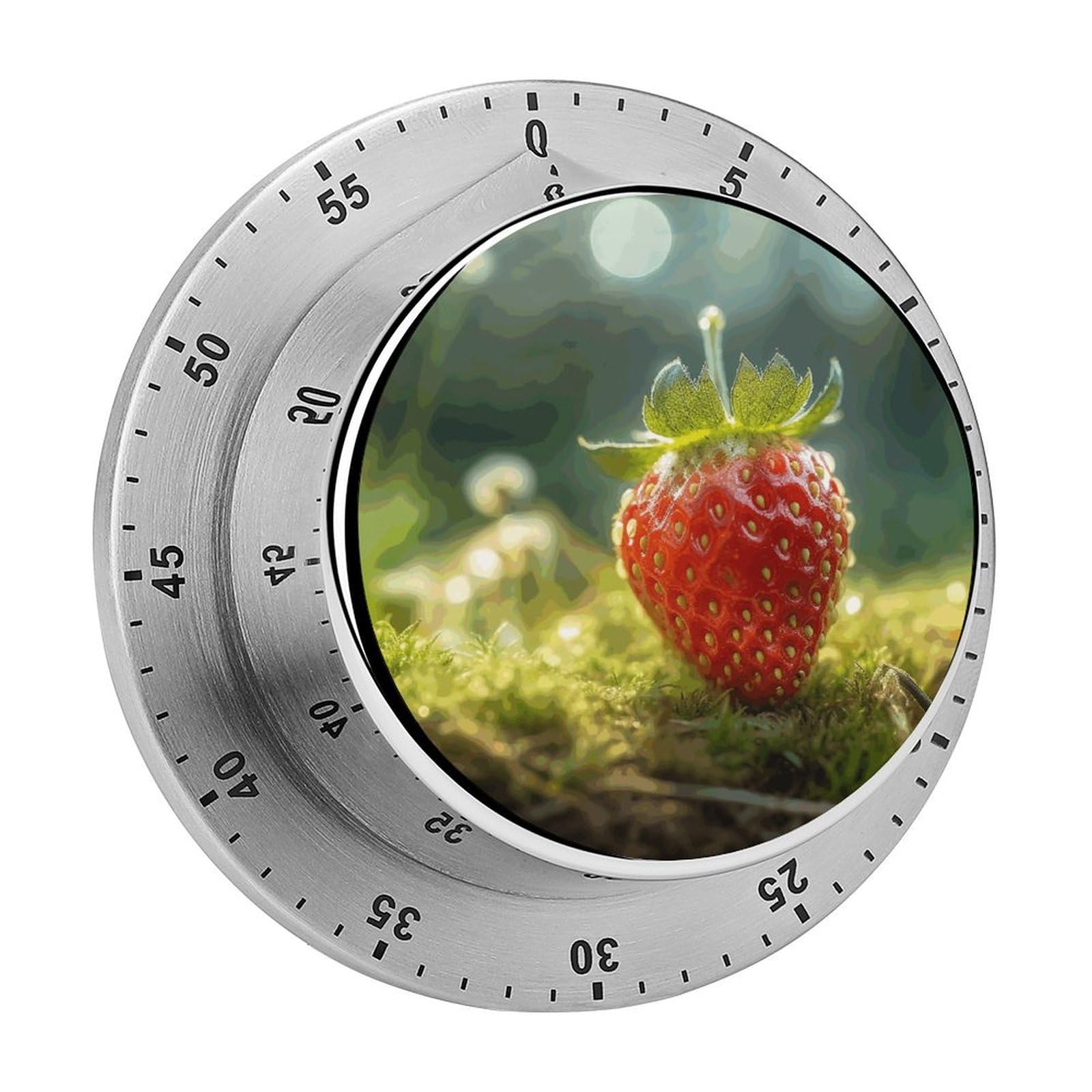 Adfgyerh Style Strawberries On The Ground Timer For Cooking, Kitchen Timer Magnetic No Batteries Required, Mechanical Timer With Loud Alarm, For Fitness Baking Exercise Oven