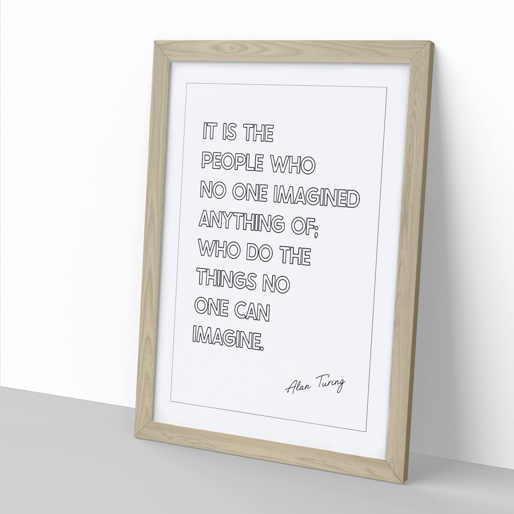 No One Imagined Alan Turing Quote Modern Framed Wall Art Print - Image 2