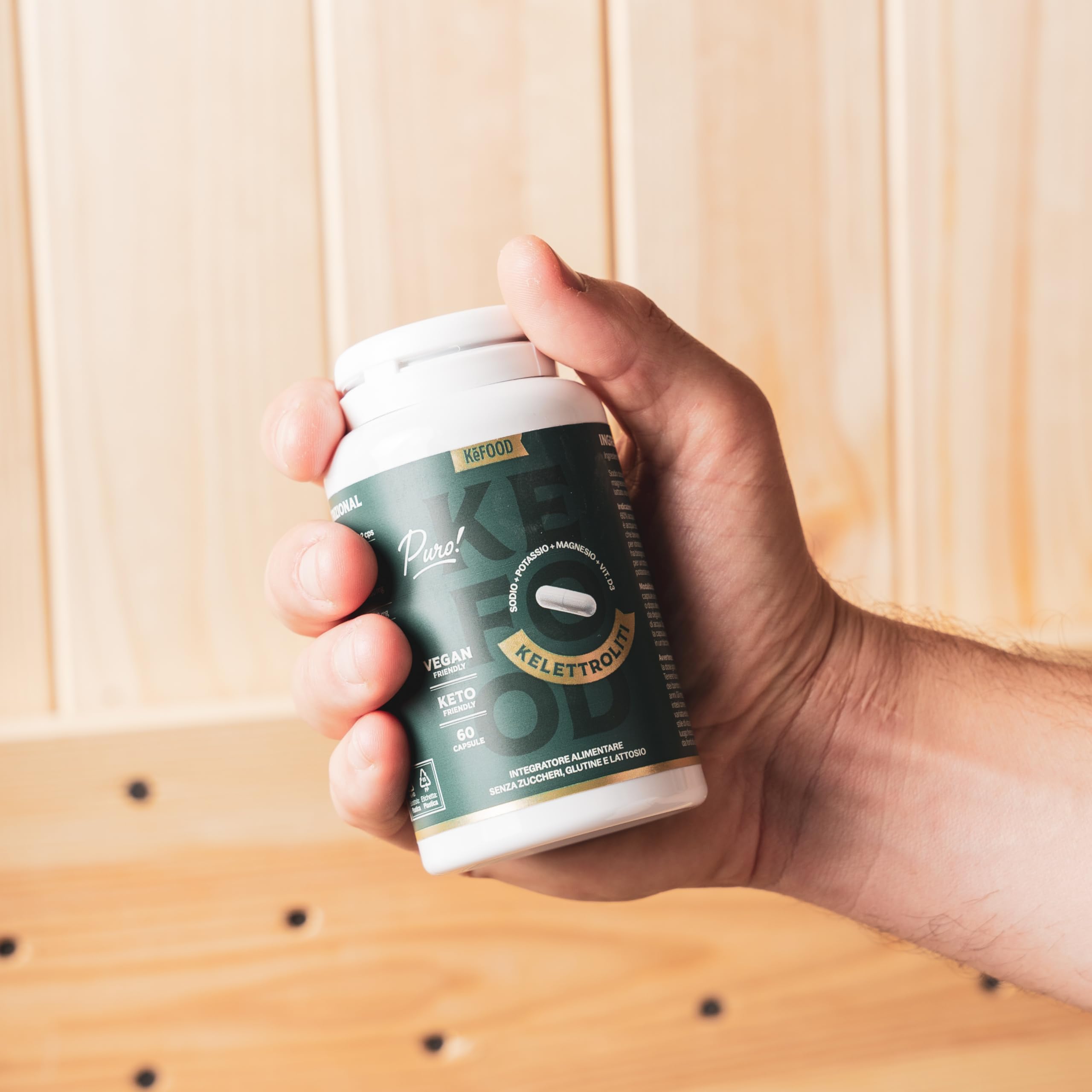 Elettroliti in Capsule - Magnesio Malato, Potassio, Sodio - Integratore per Dieta Cheto, Low Carb, Paleo e Performance - 60 Capsule - kefood