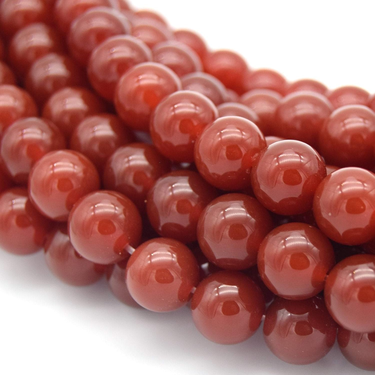 Red Carnelian Beads - Natural Round Gemstones - 4mm 6mm 8mm 10mm 12mm - 15 Strand - 10mm