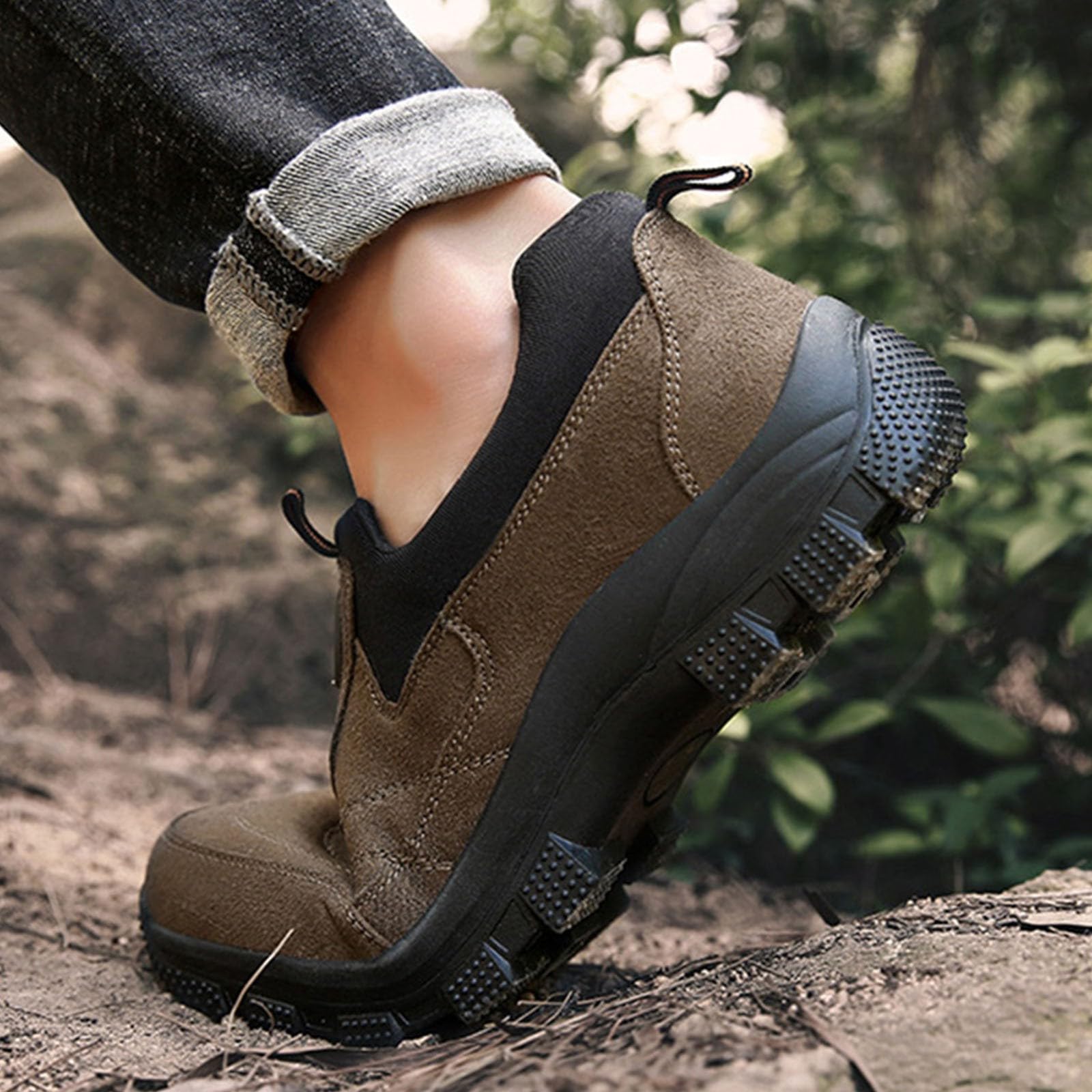 Slip On Sneaker Herren Wanderschuhe Rutschfest Outdoorschuhe Wildleder Trekkingschuhe Low-Top Loafers Halbschuhe Freizeitschuhe Walking Schuhe Arbeitsschuhe Bequem Schuhe Bootsschuhe Slipper Gr.38-46
