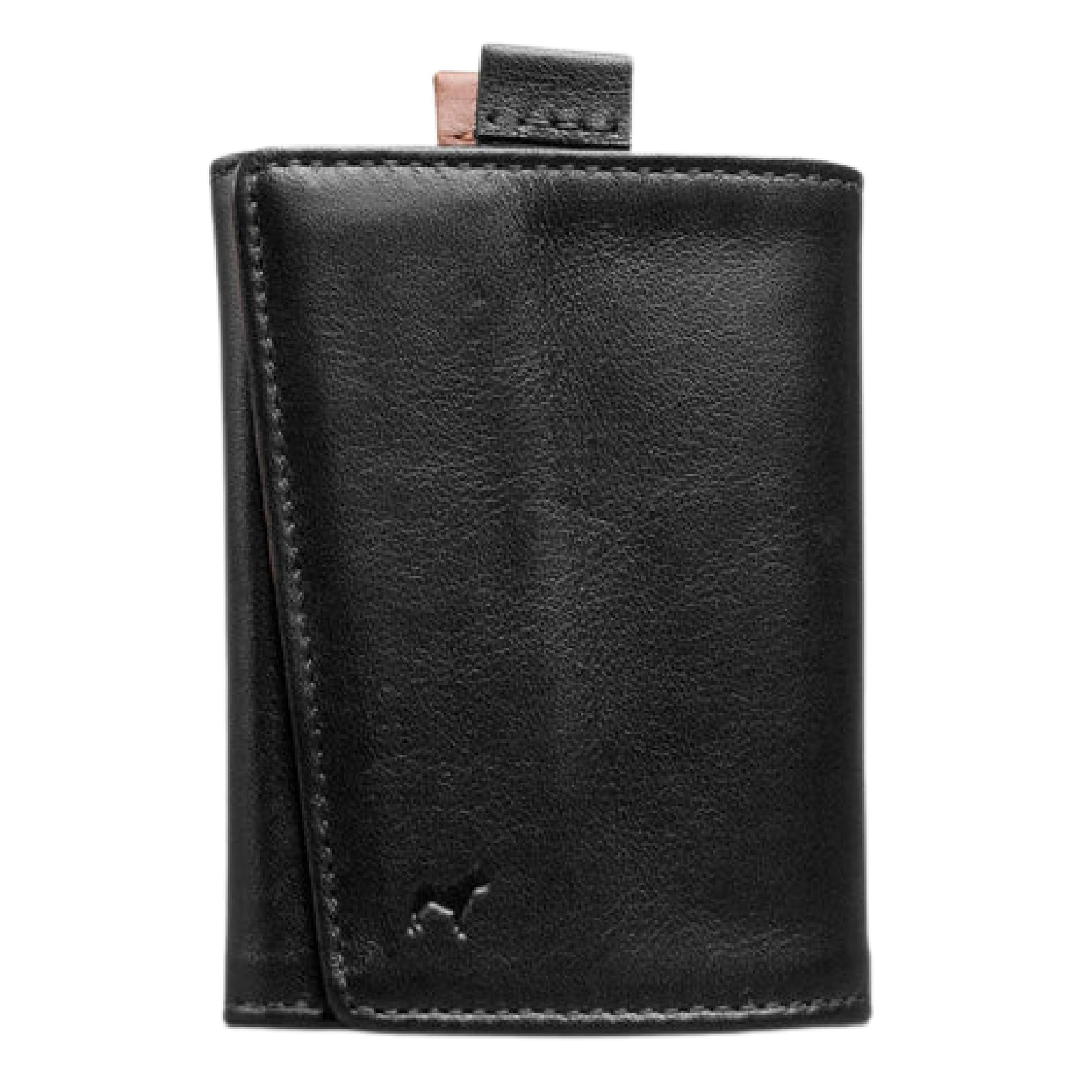 The Frenchie Co.Leather Ultra Slim Speed Wallet with RFID Blocking Card Holder, Black/Tan