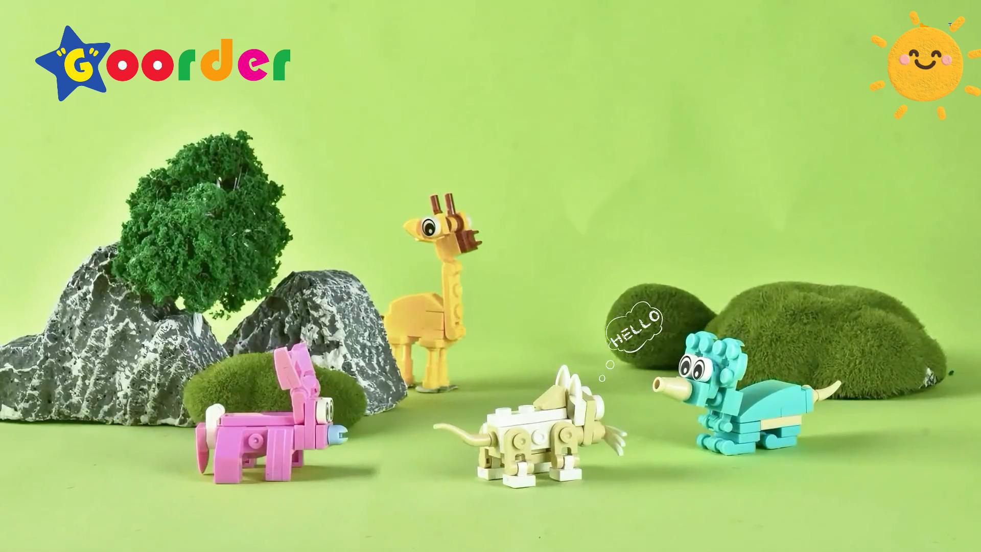 12 Mini Blocchi Da Costruzione 3 In 1 A Forma Di Animali, Giocattoli Mattoncini Per Bambini, Bomboniere Feste Compleanno - 3