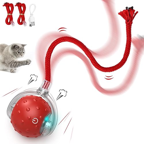 IOKHEIRA Pelota de juguetes interactiva para gatos, juguete eléctrico para gatos con activación de movimiento, juguetes automáticos de ejercicio