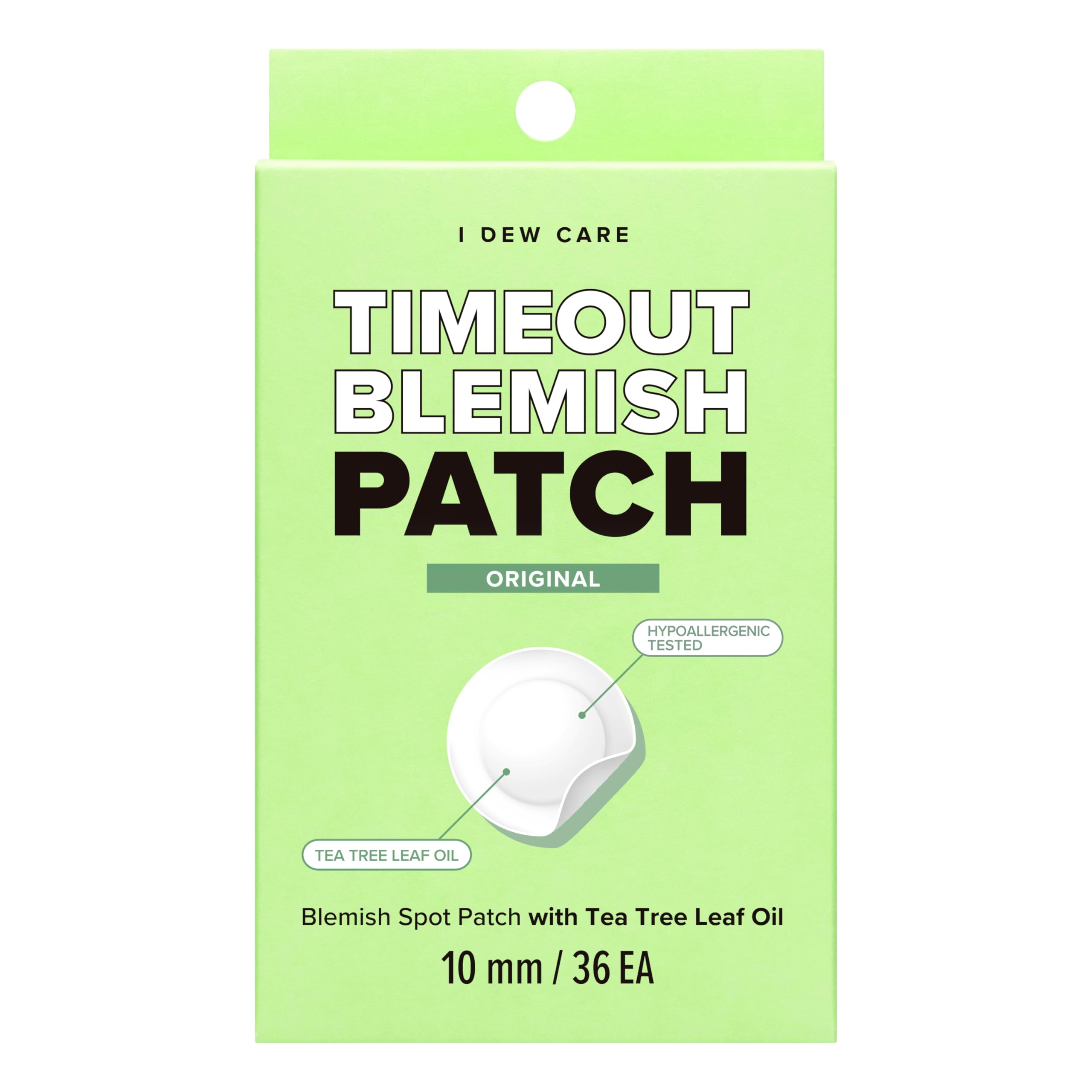 I DEW CARE Hydrocolloid Acne Pimple Patch - Timeout Blemish Original | Korean Zit Dark Spot Patches for Face and Skin, Pus absorbing with Tea Tree Oil, Trouble Treatment, 36 Count