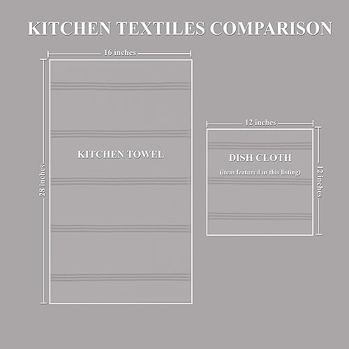 Miniatura 6 de Sticky Toffee Juego de 8 paños de cocina, 100 % algodón, color verde oscuro y blanco, paños de cocina, paños de limpieza reutilizables y