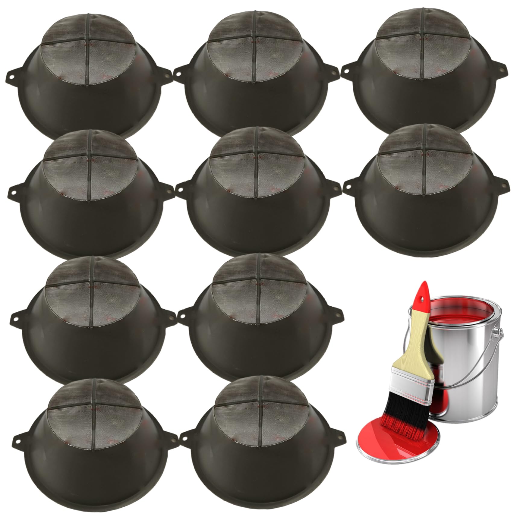 Paint Strainer Funnel, 10PCS 6 Inch Paint Filter with 150 Stainless Steel Fine Mesh, Reusable Funnel for Oil, Water Based Oil Paints Food Residue Filters Cone Strainers Filter