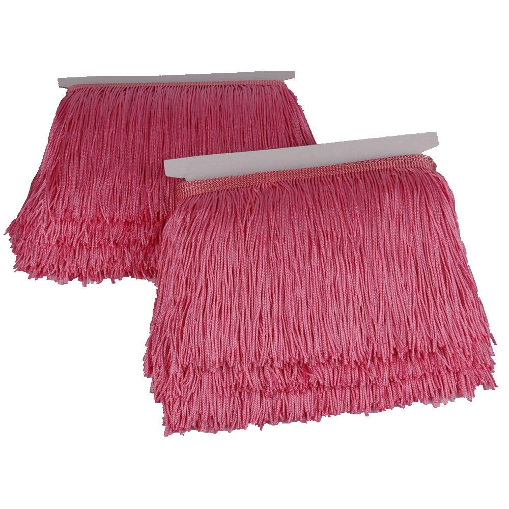 Heartwish268 Fringe Trim Lace Polyerter Fibre Tassel 6inch Wide 10 Yards Long for Clothes Accessories Latin Wedding Dress DIY Lamp Shade Decoration Black White Red(Pink)